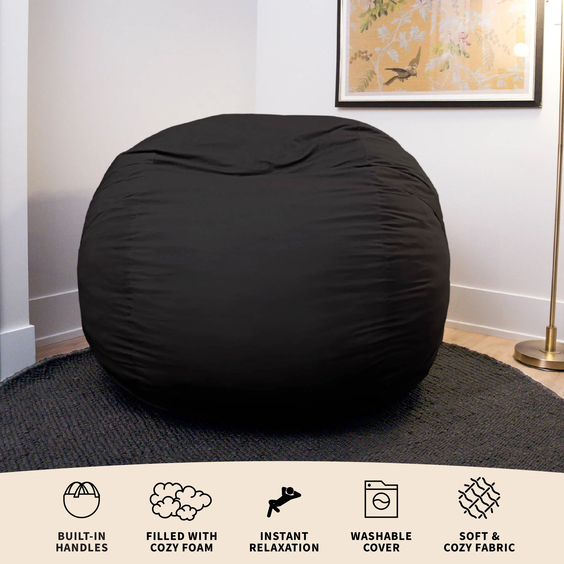 Fuf® 5Ft Foam Bean Bag - Image 129