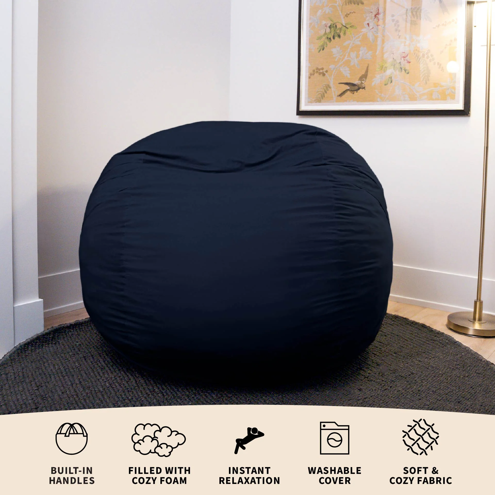 Fuf® 5Ft Foam Bean Bag - Image 142