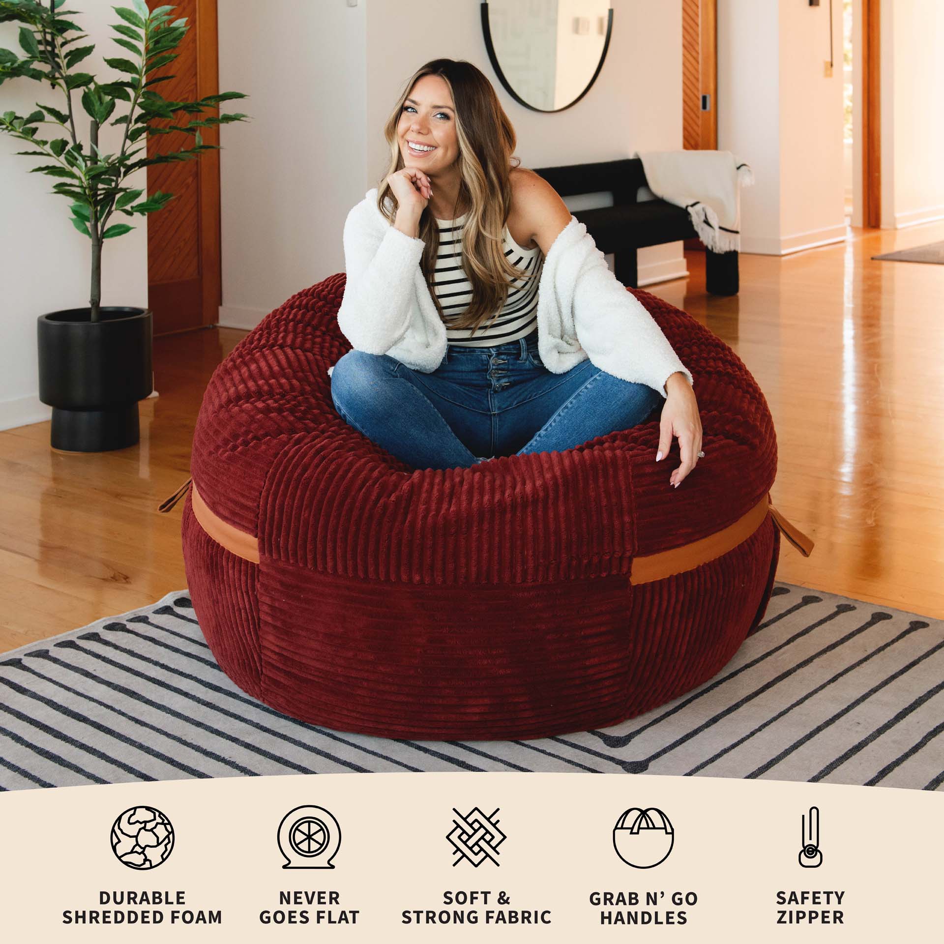 Fuf® 5Ft Foam Bean Bag - Image 15