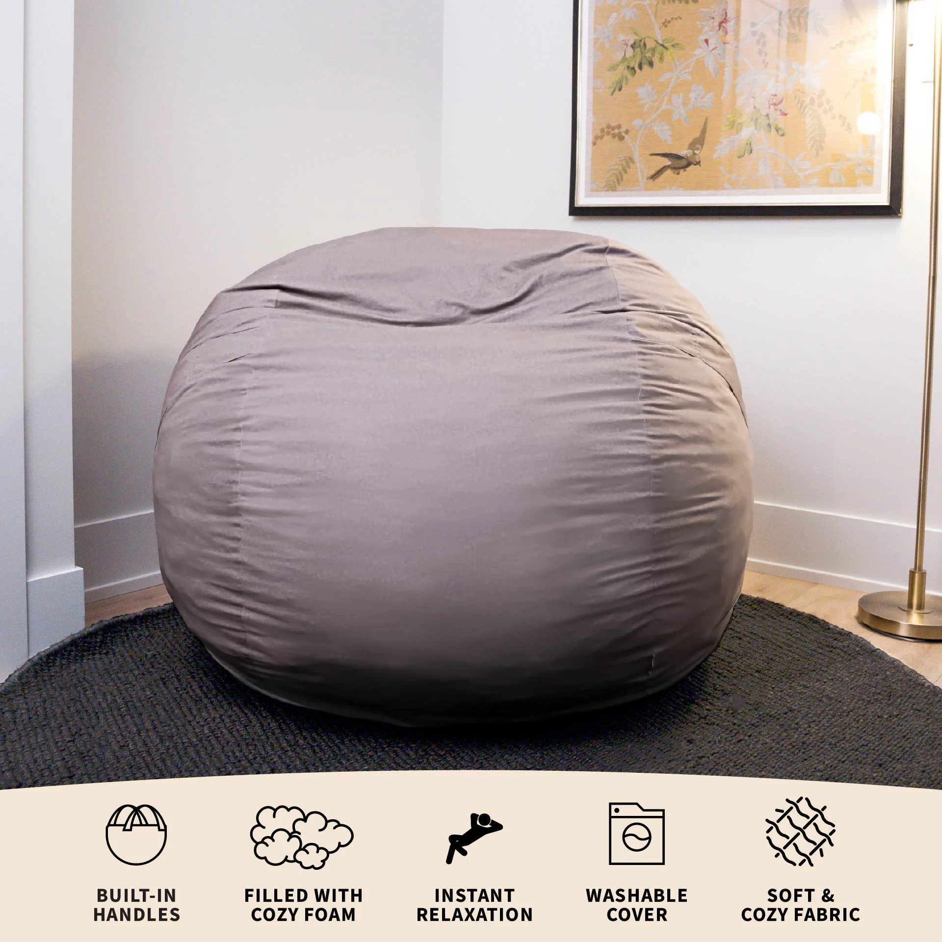 Fuf® 5Ft Foam Bean Bag - Image 155