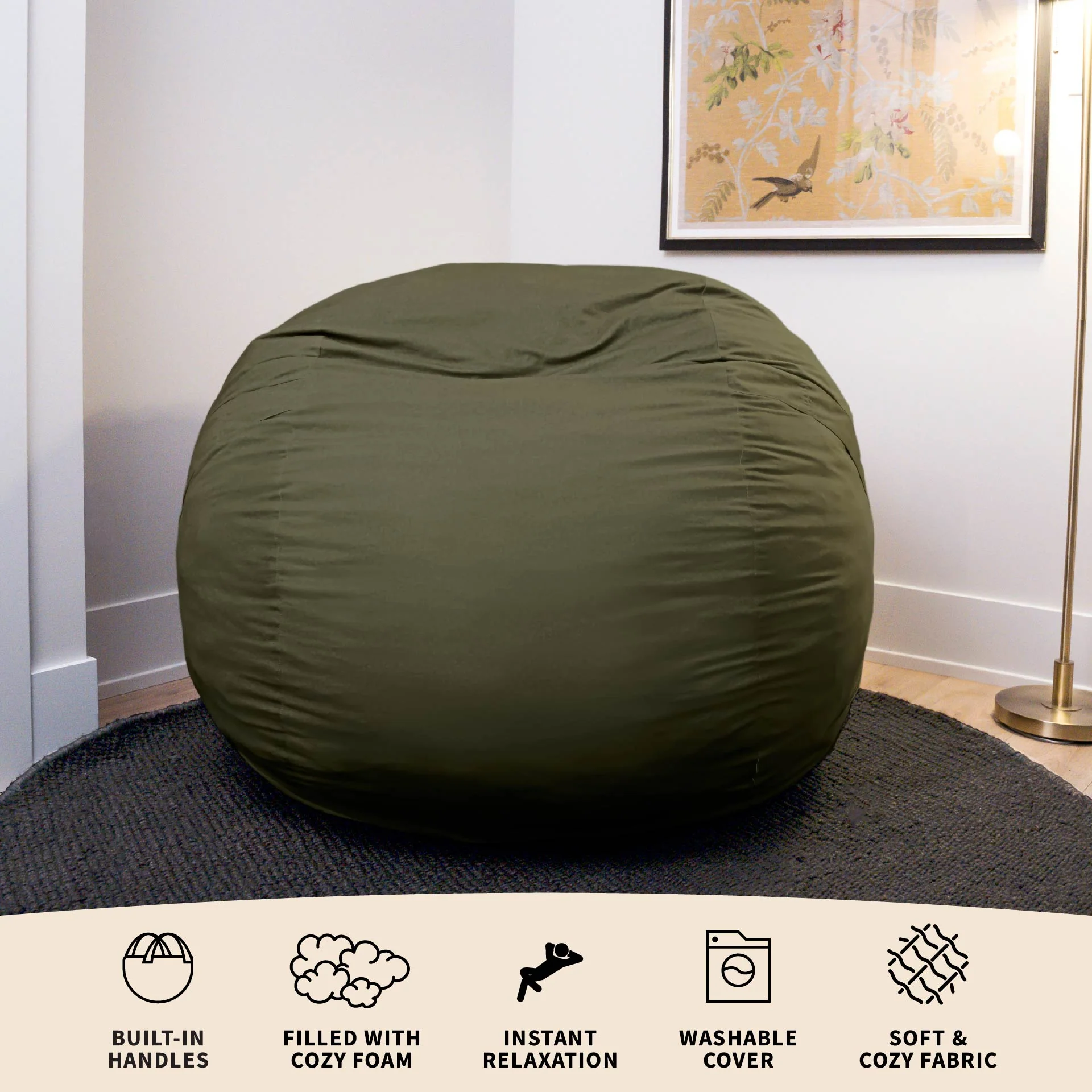 Fuf® 5Ft Foam Bean Bag - Image 168