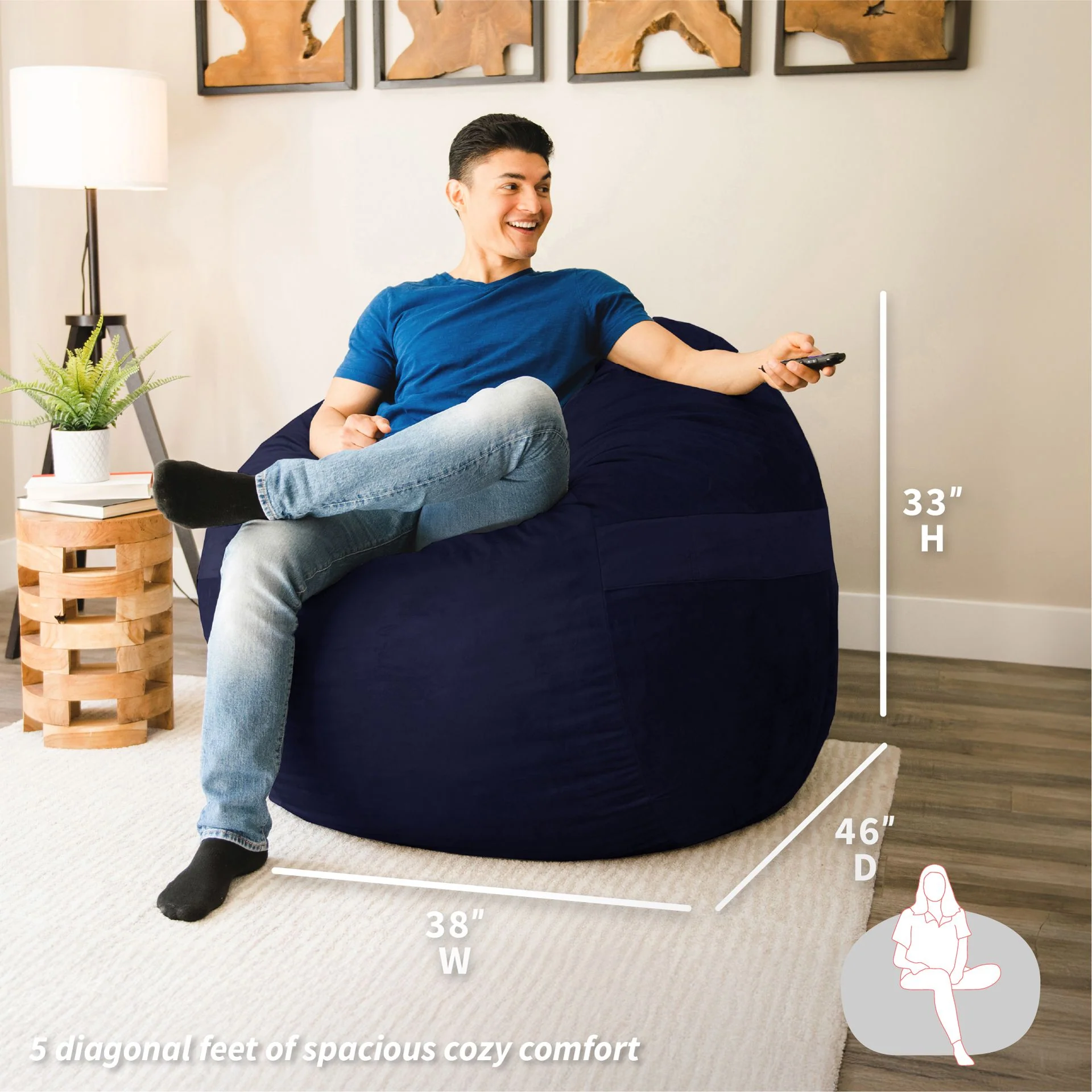 Fuf® 5Ft Foam Bean Bag - Image 20