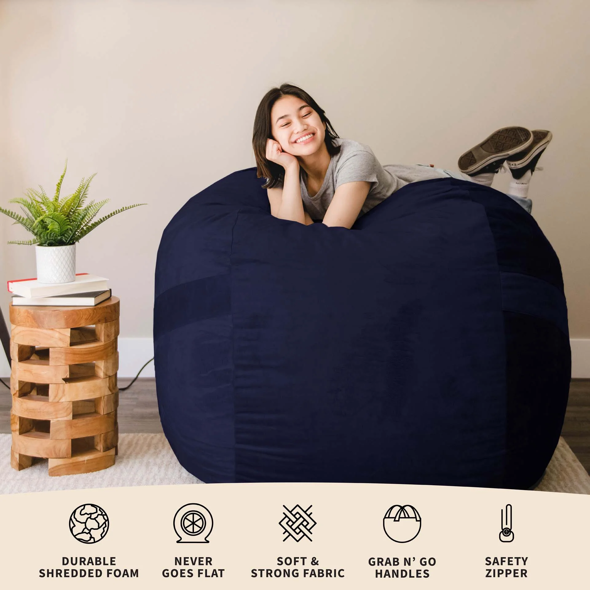 Fuf® 5Ft Foam Bean Bag - Image 21