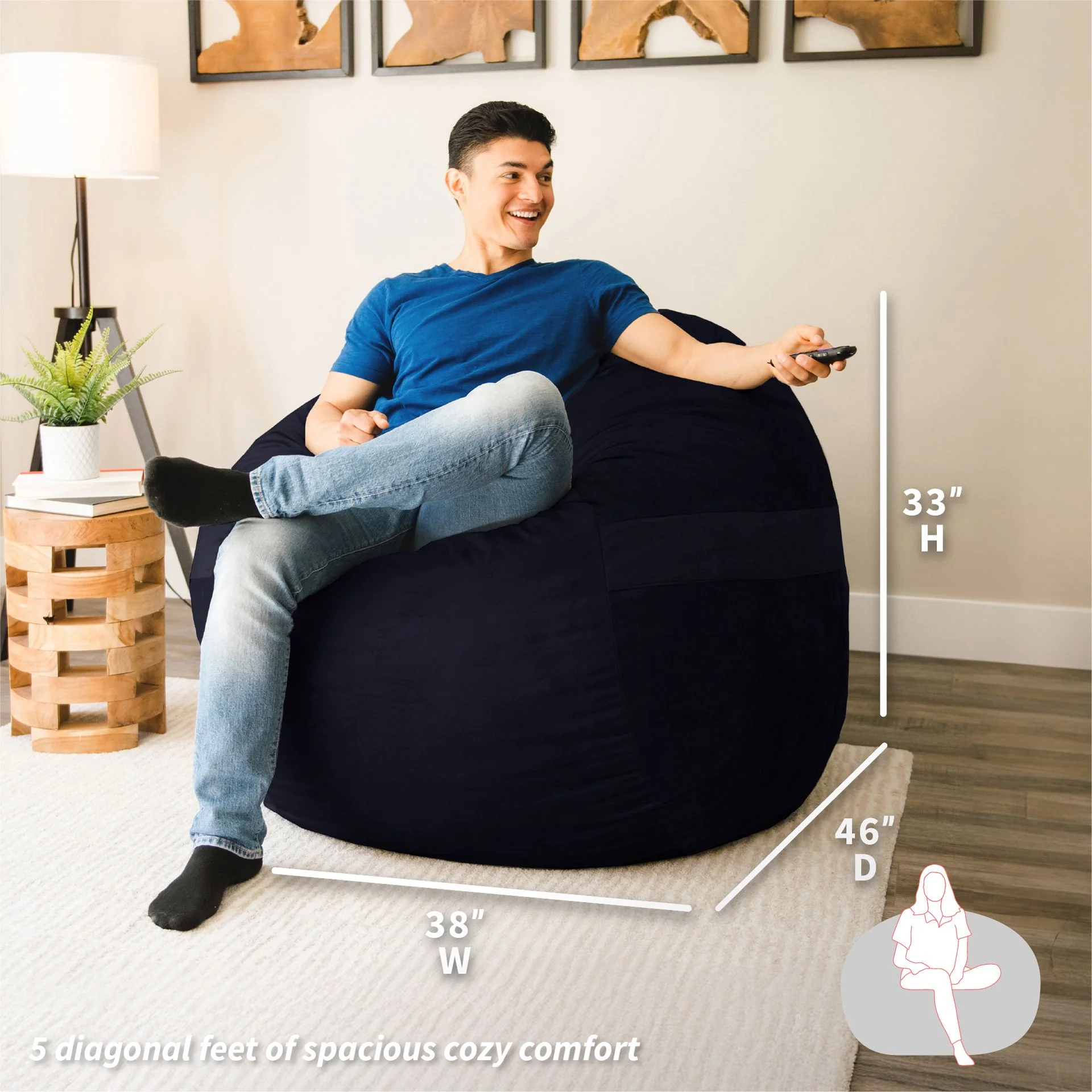 Fuf® 5Ft Foam Bean Bag - Image 33