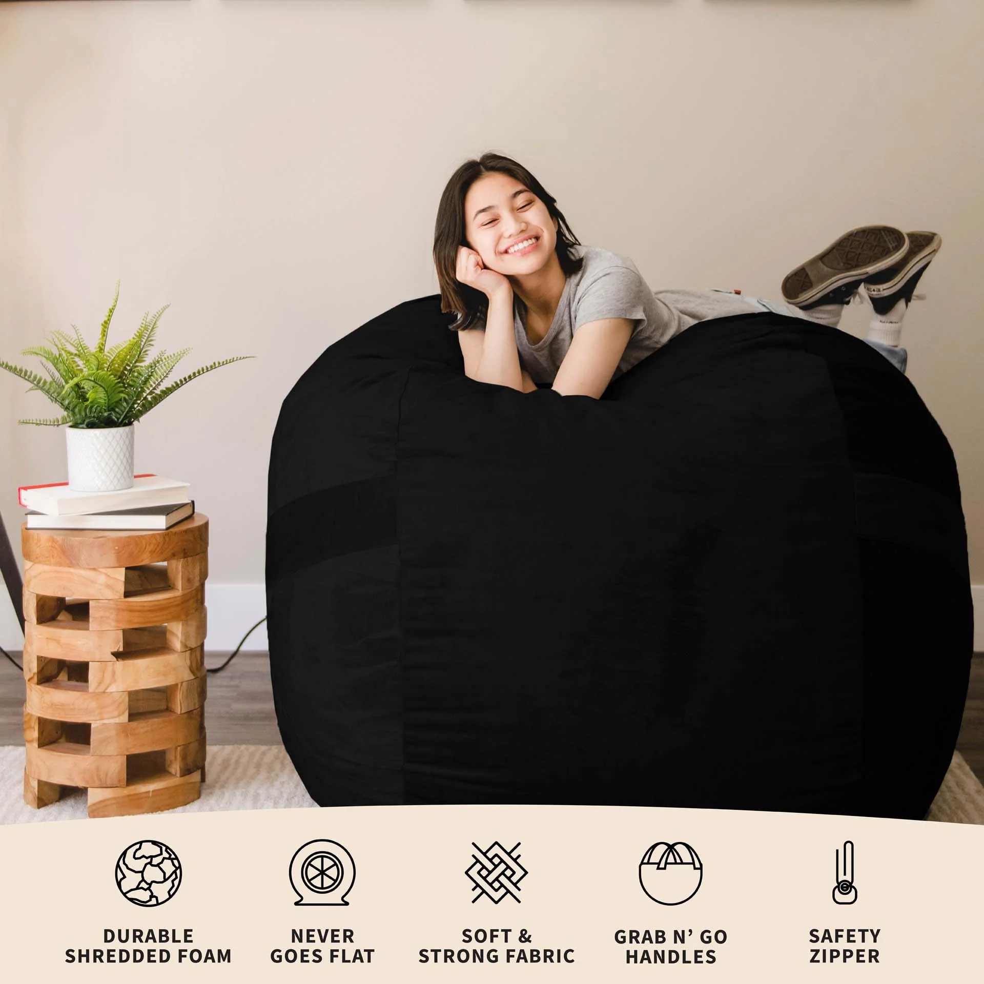 Fuf® 5Ft Foam Bean Bag - Image 34