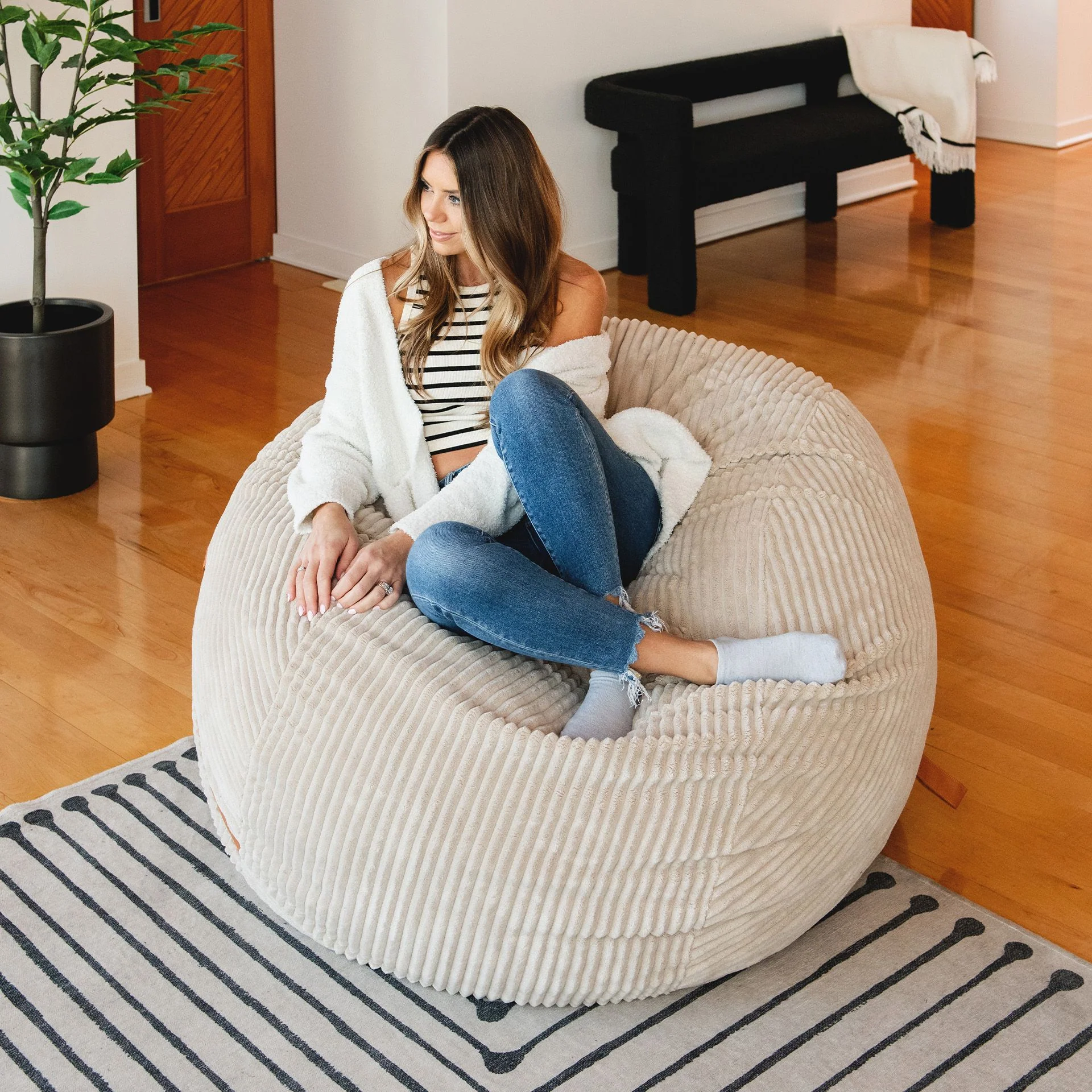 Fuf® 5Ft Foam Bean Bag - Image 4
