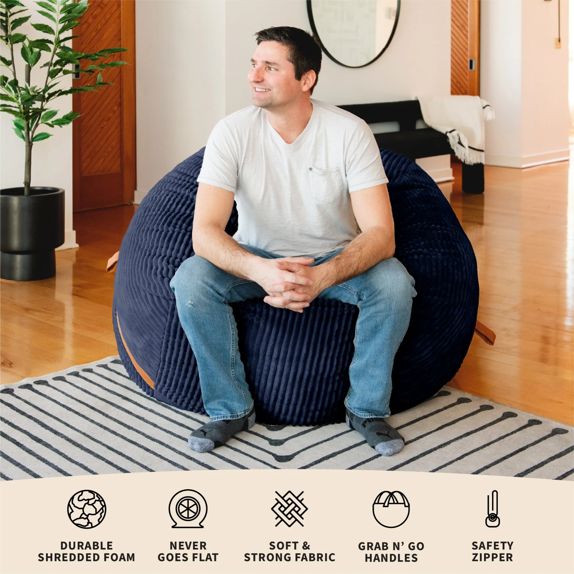 Fuf® 5Ft Foam Bean Bag - Image 9