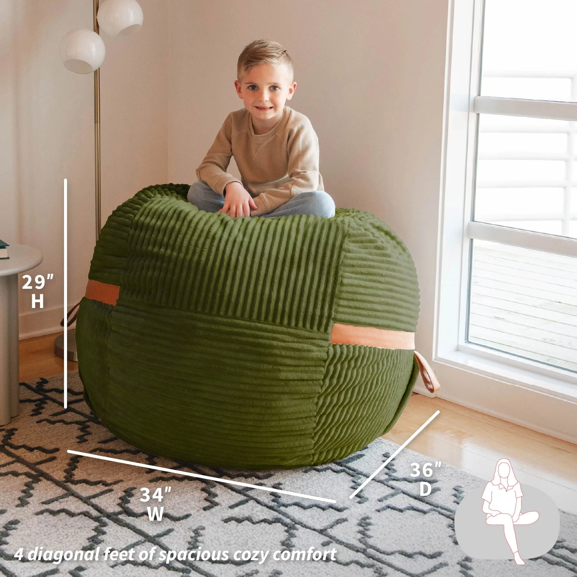 Fuf® 4Ft Foam Bean Bag - Image 10
