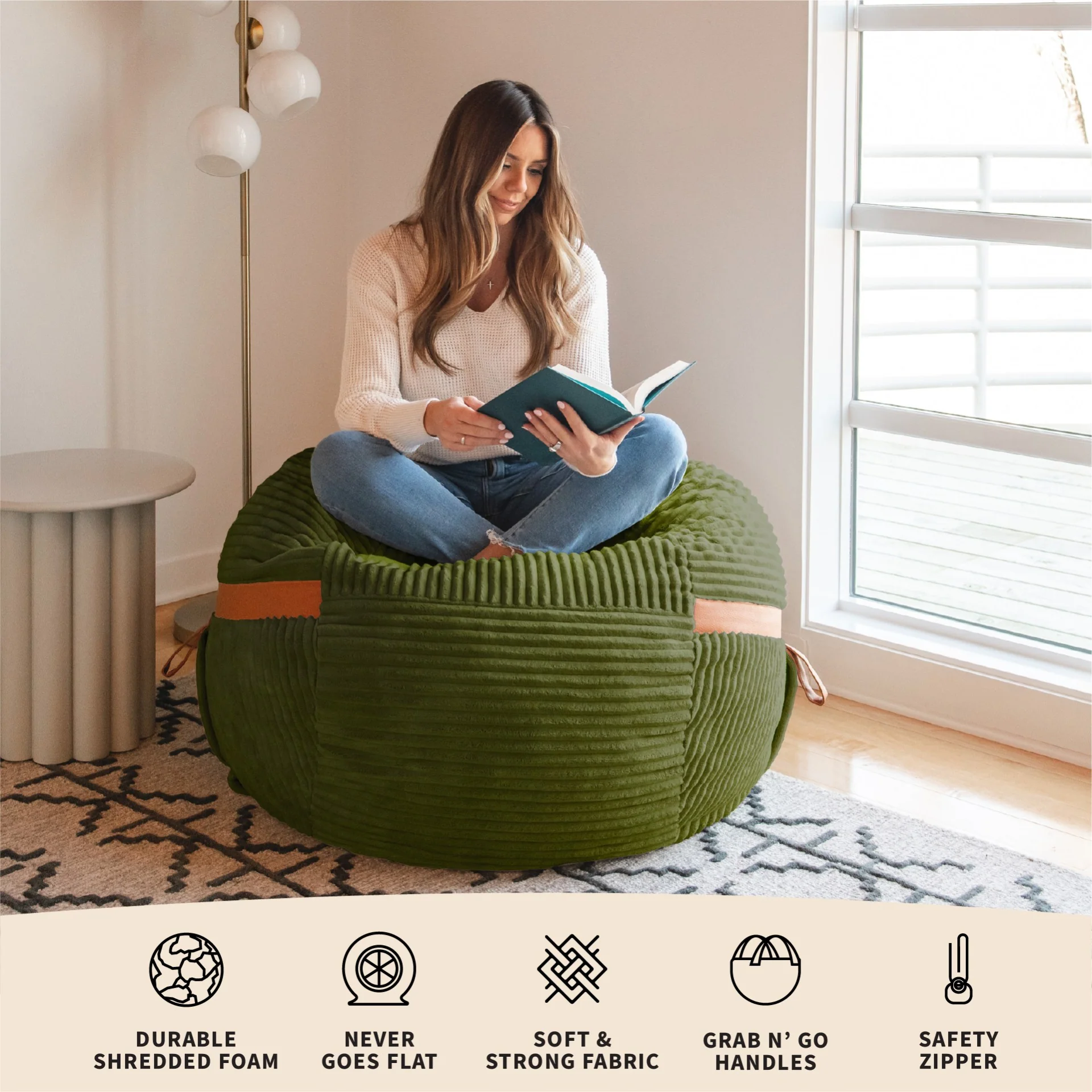 Fuf® 4Ft Foam Bean Bag - Image 11