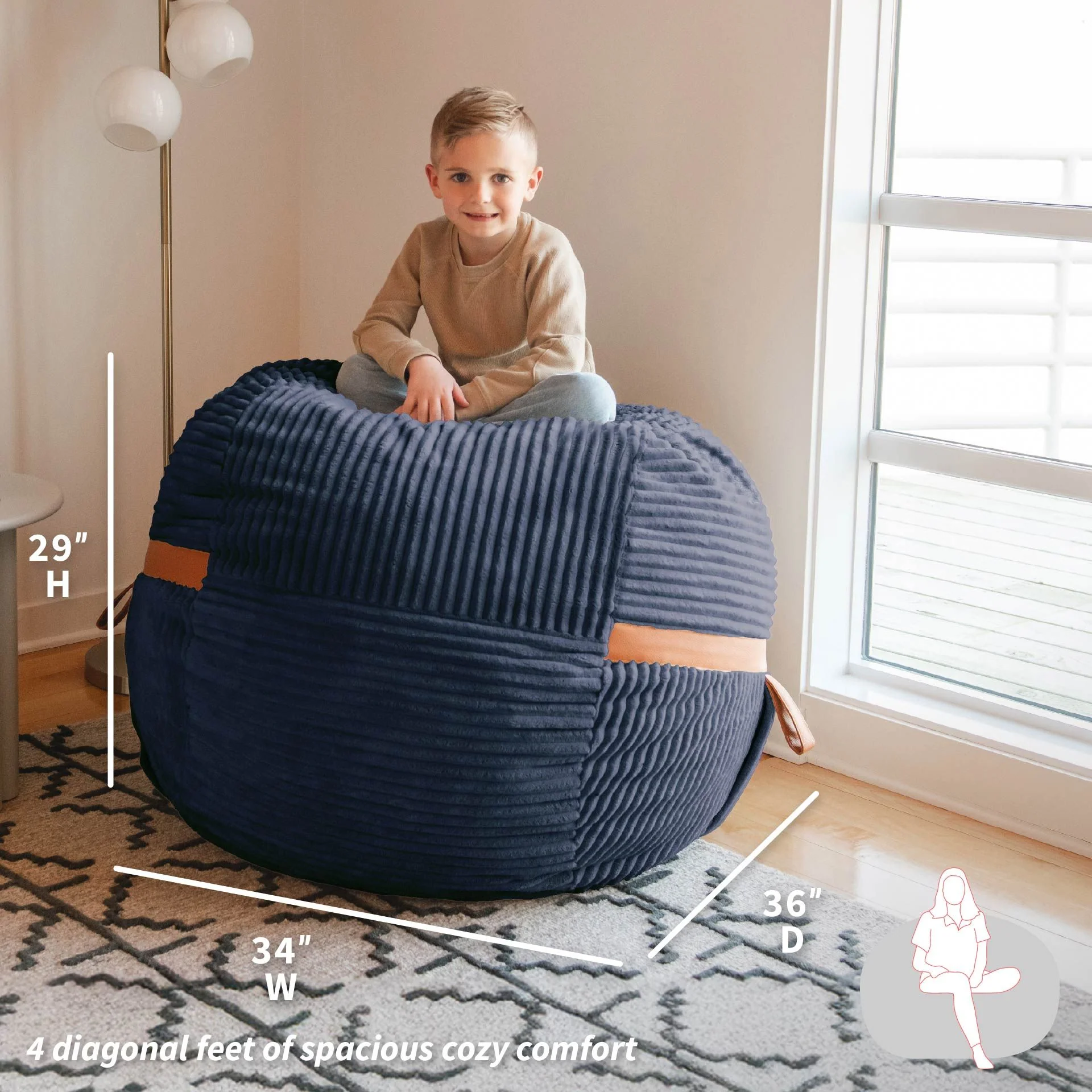 Fuf® 4Ft Foam Bean Bag - Image 116