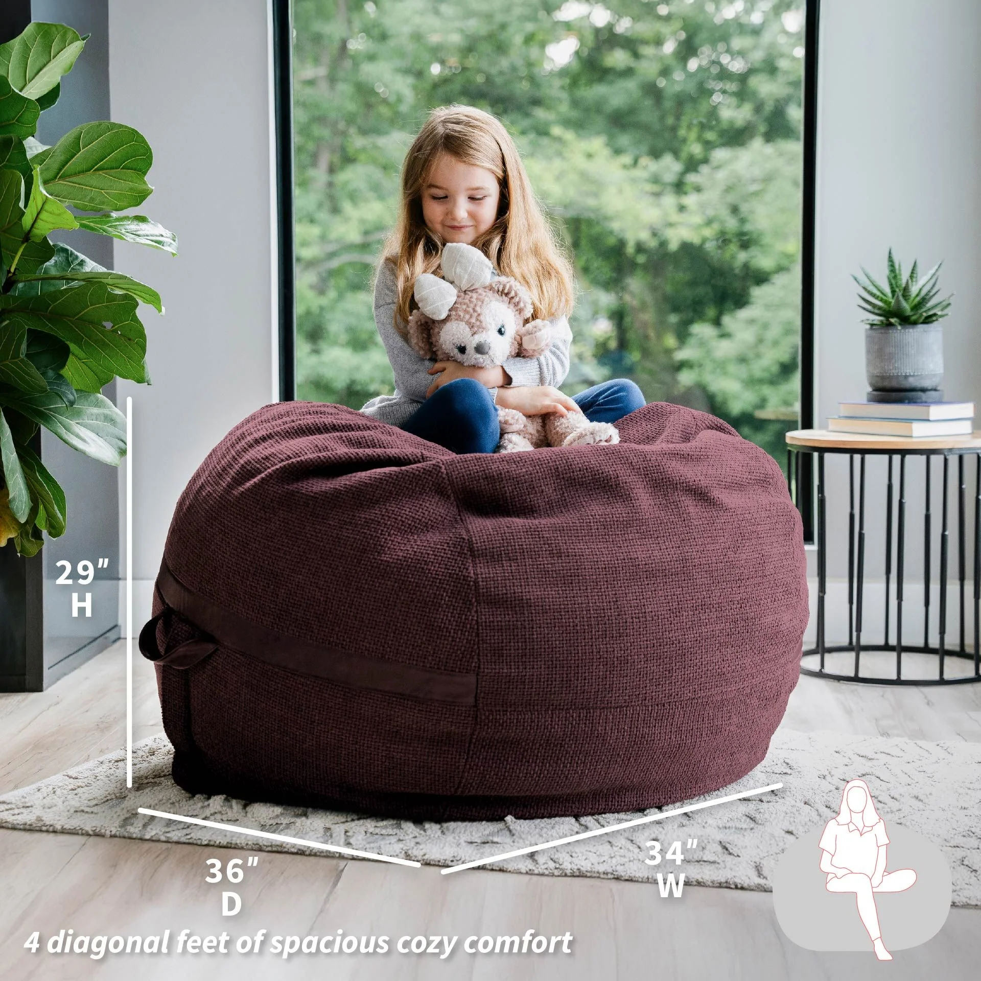 Fuf® 4Ft Foam Bean Bag - Image 152