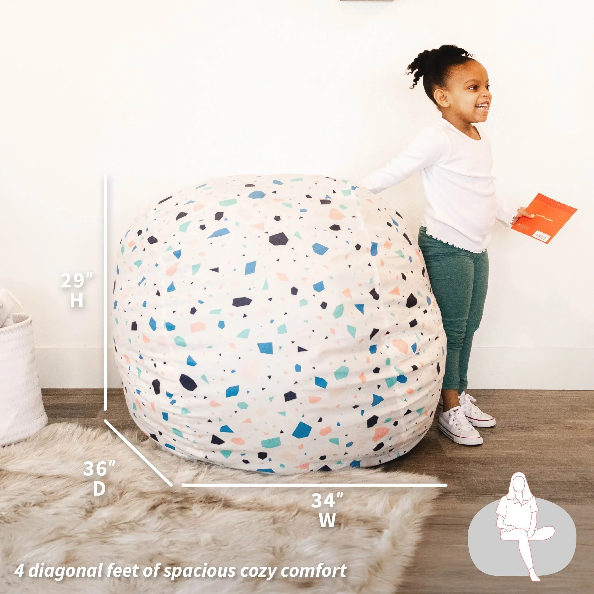 Fuf® 4Ft Foam Bean Bag - Image 16