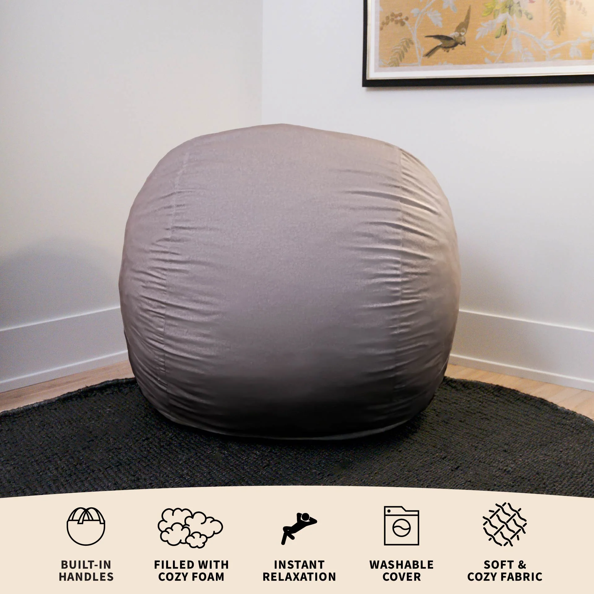 Fuf® 4Ft Foam Bean Bag - Image 187