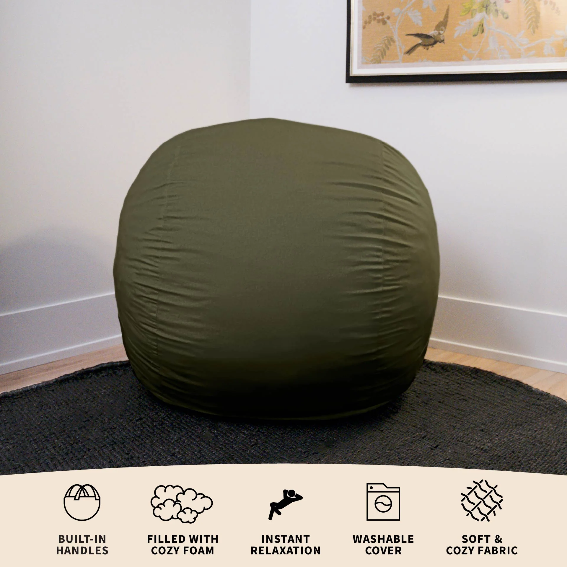 Fuf® 4Ft Foam Bean Bag - Image 199