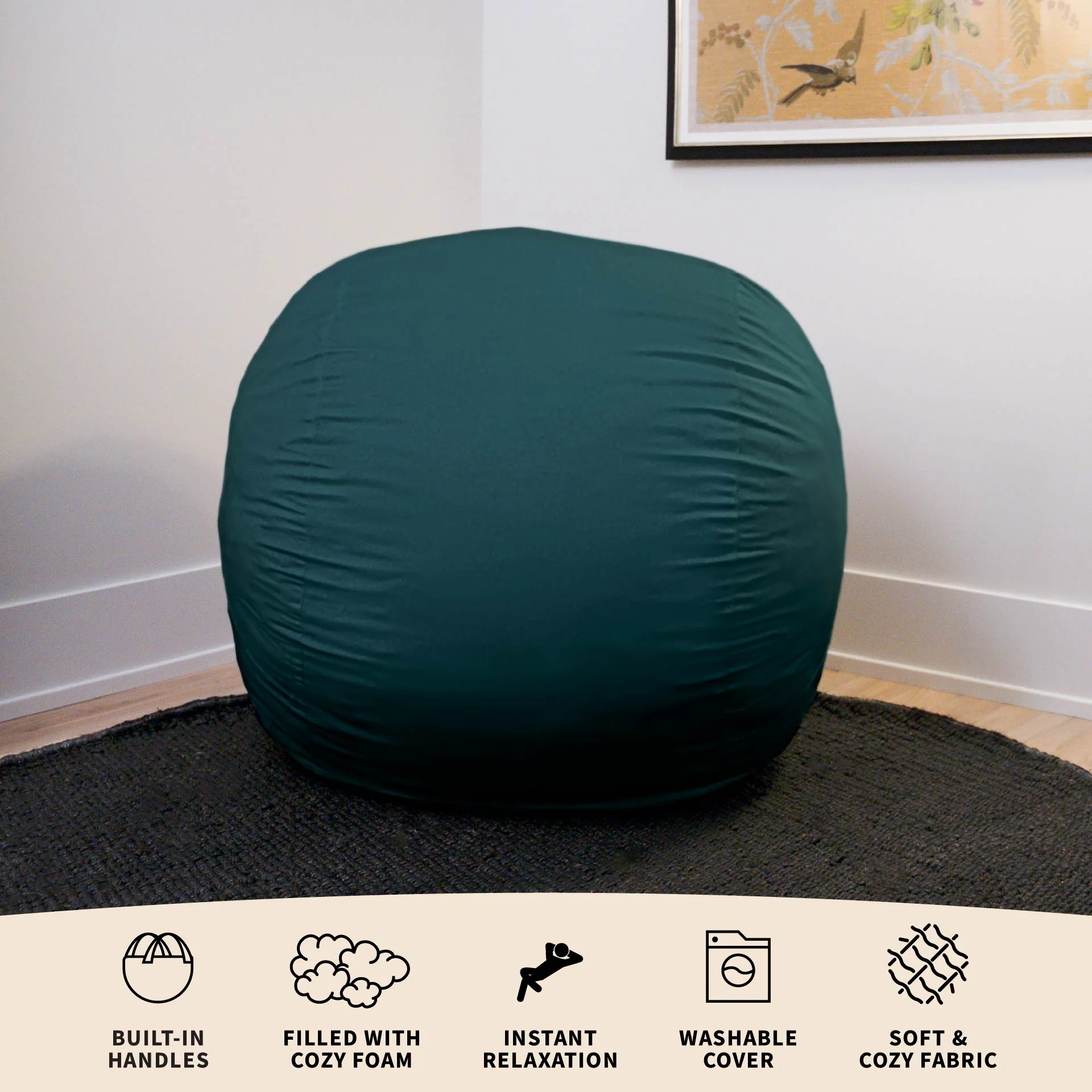 Fuf® 4Ft Foam Bean Bag - Image 208