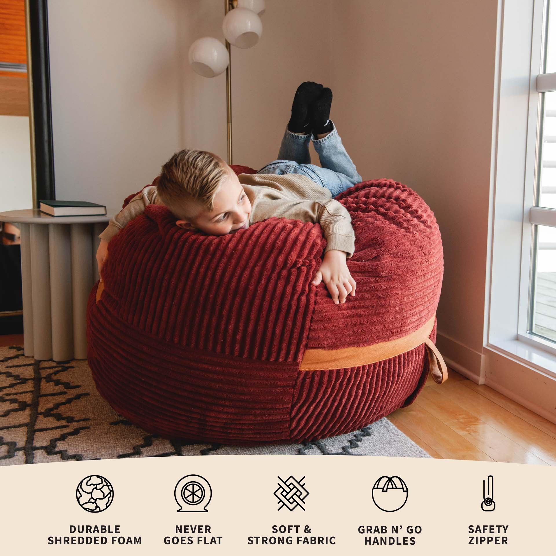 Fuf® 4Ft Foam Bean Bag - Image 3
