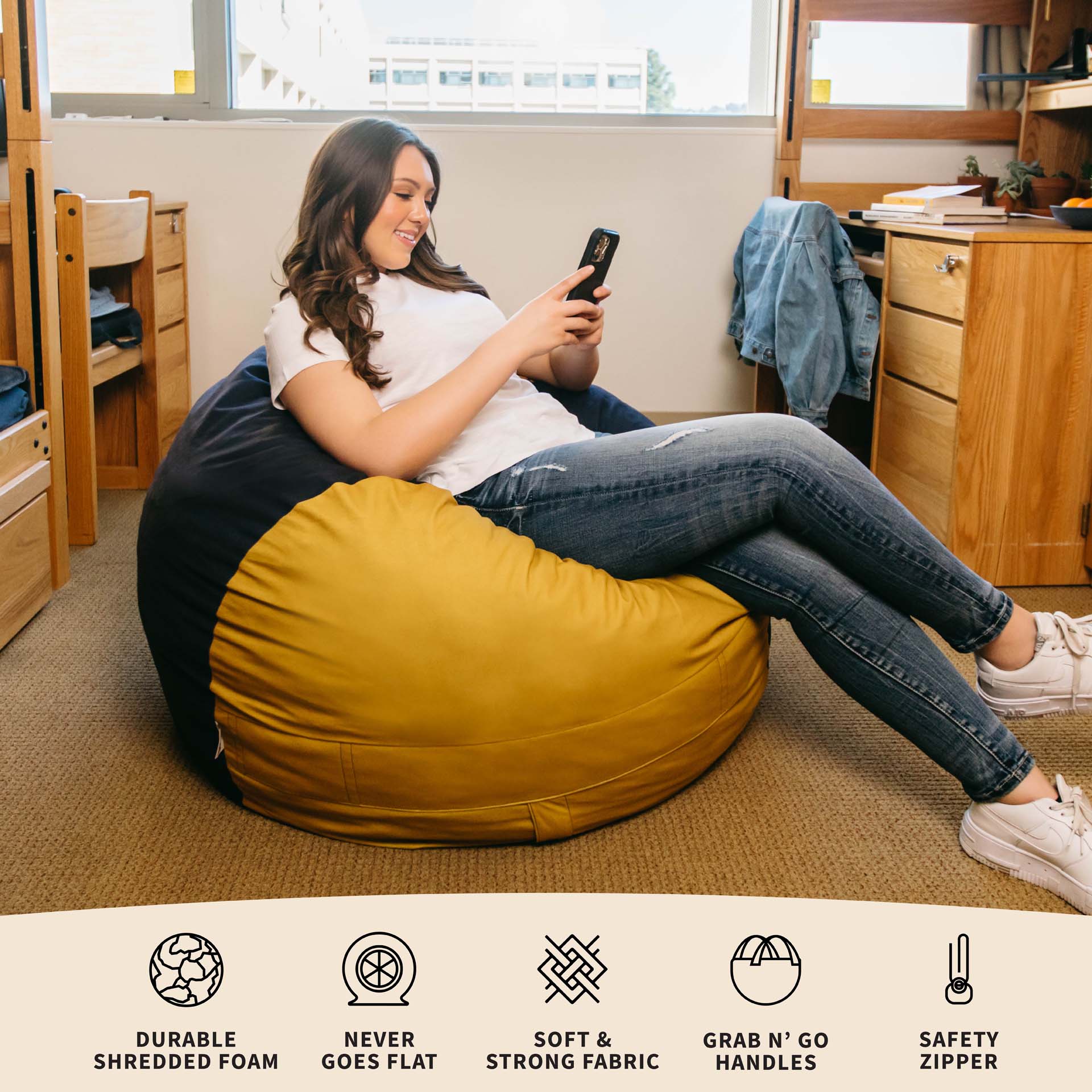 Fuf® 4Ft Foam Bean Bag - Image 51