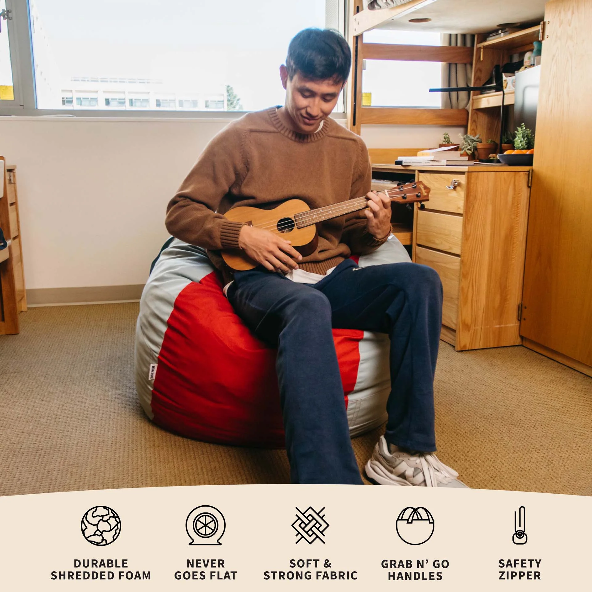 Fuf® 4Ft Foam Bean Bag - Image 60