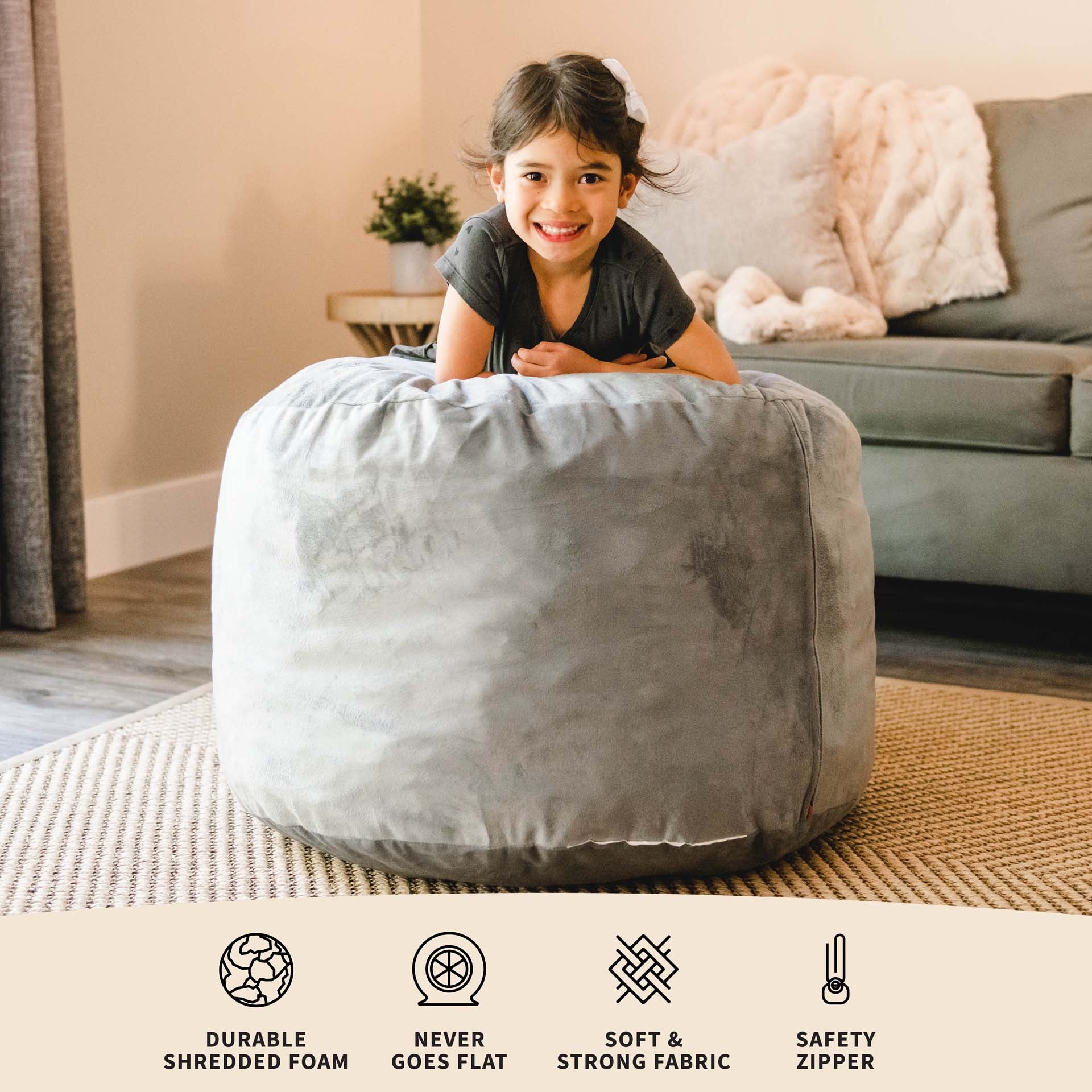 Fuf Pouf® 3Ft Foam Bean Bag - Image 4