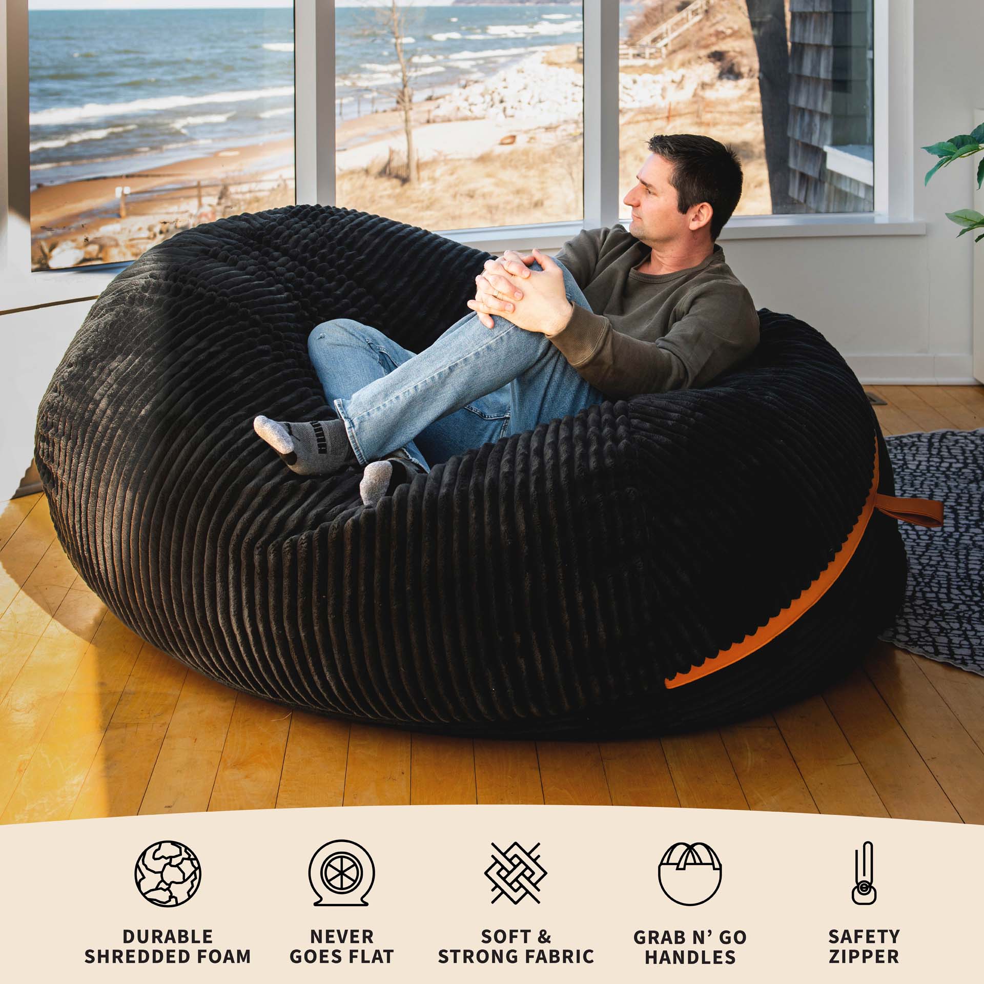 Fuf® 7Ft Foam Bean Bag - Image 14