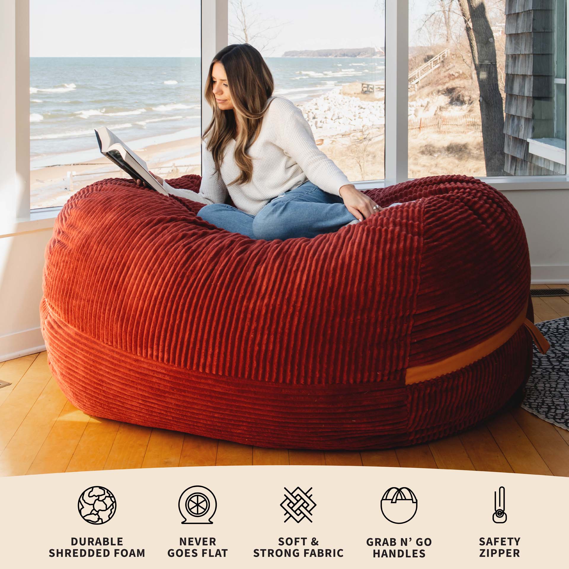 Fuf® 7Ft Foam Bean Bag - Image 18