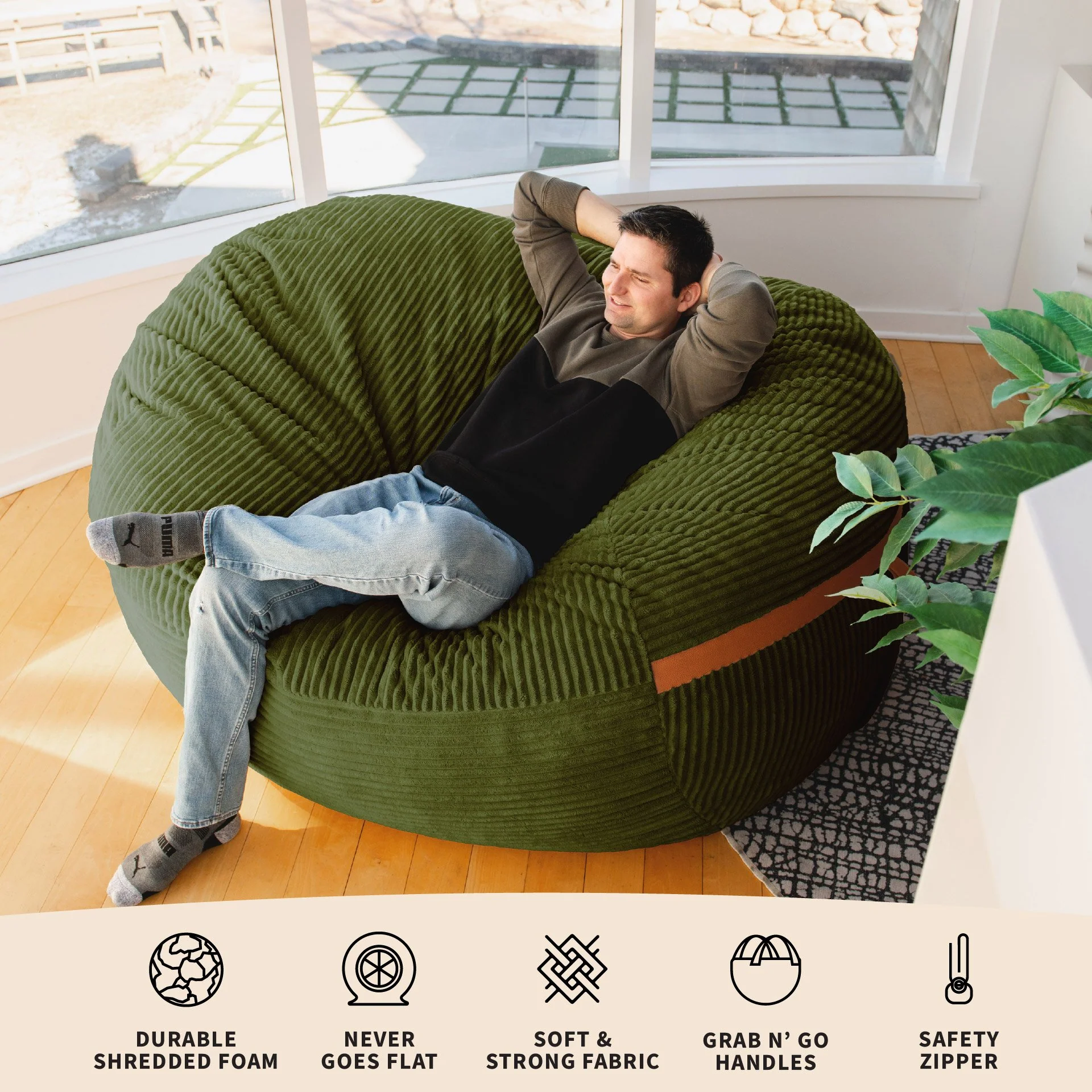 Fuf® 7Ft Foam Bean Bag - Image 8