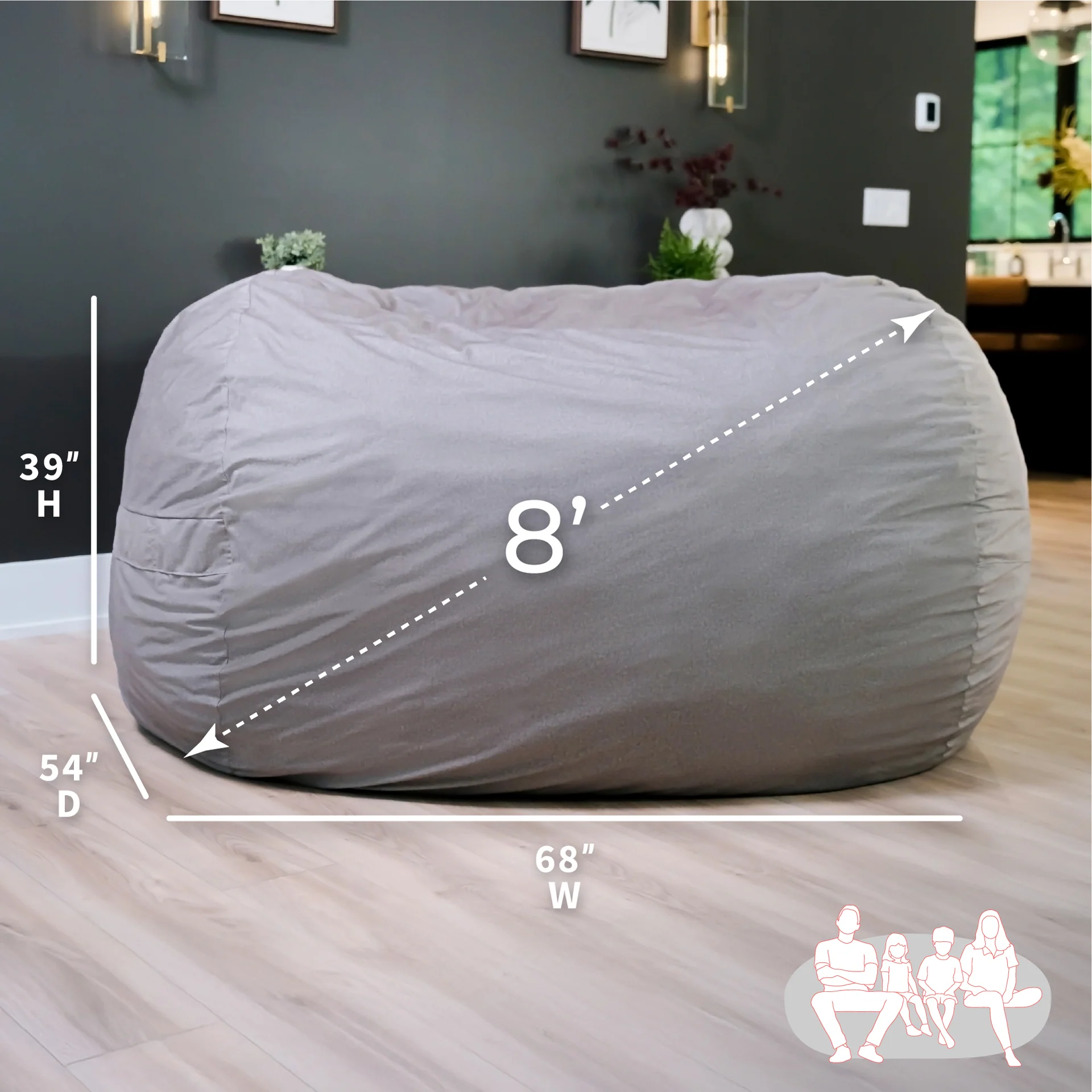 Fuf® 8Ft Giant Bean Bag - Image 165