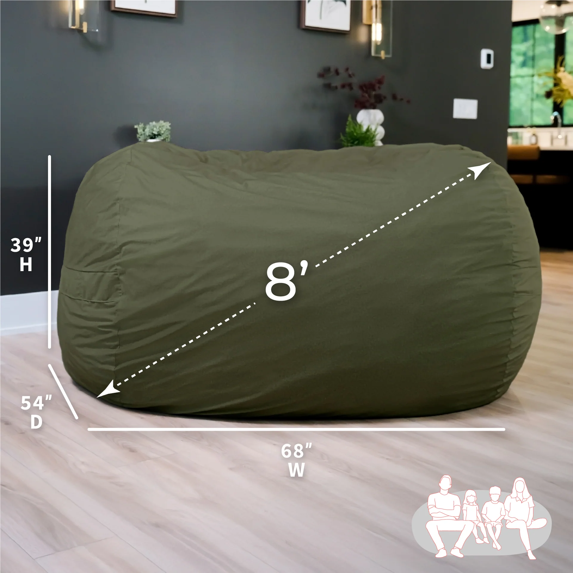 Fuf® 8Ft Giant Bean Bag - Image 179