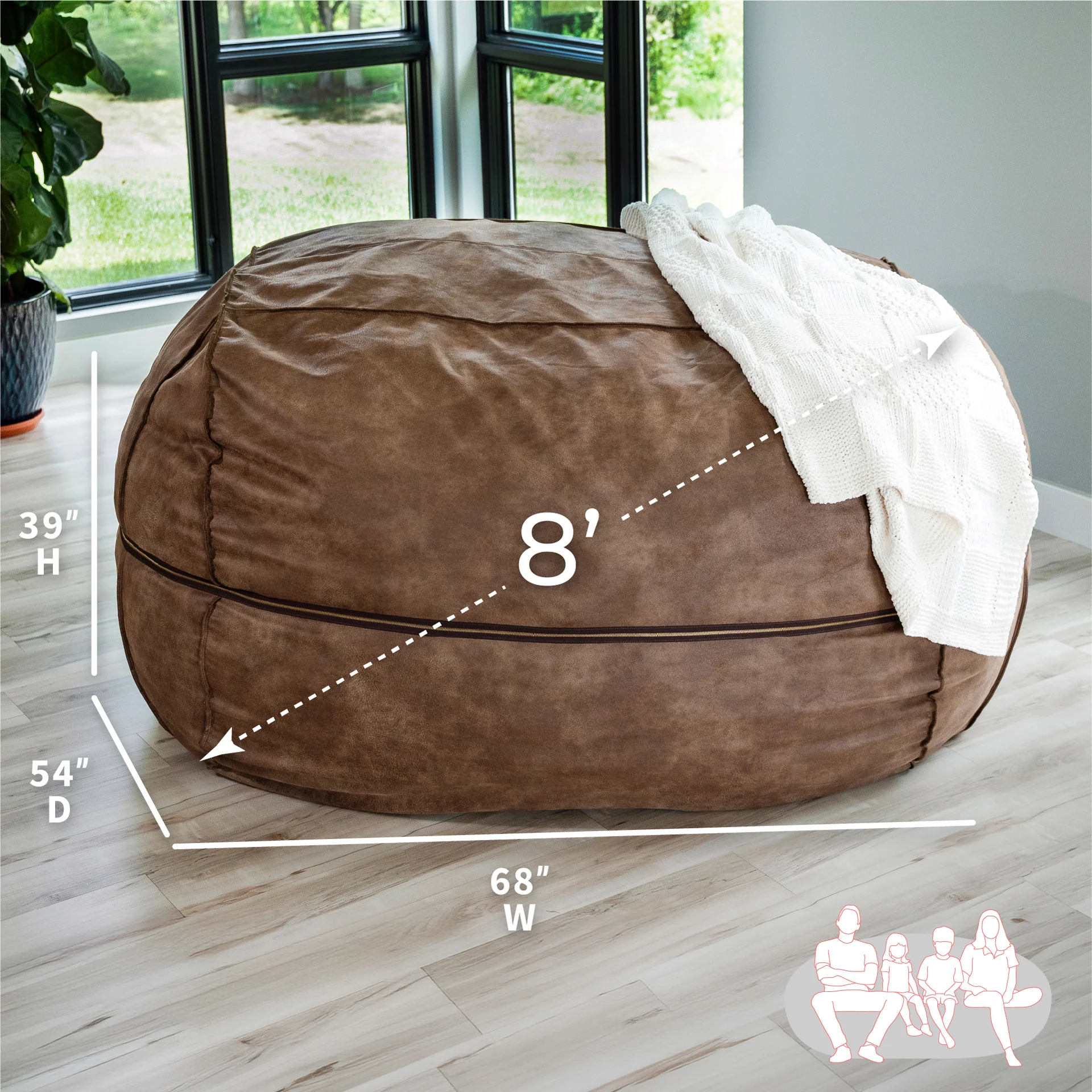 Fuf® 8Ft Giant Bean Bag - Image 6
