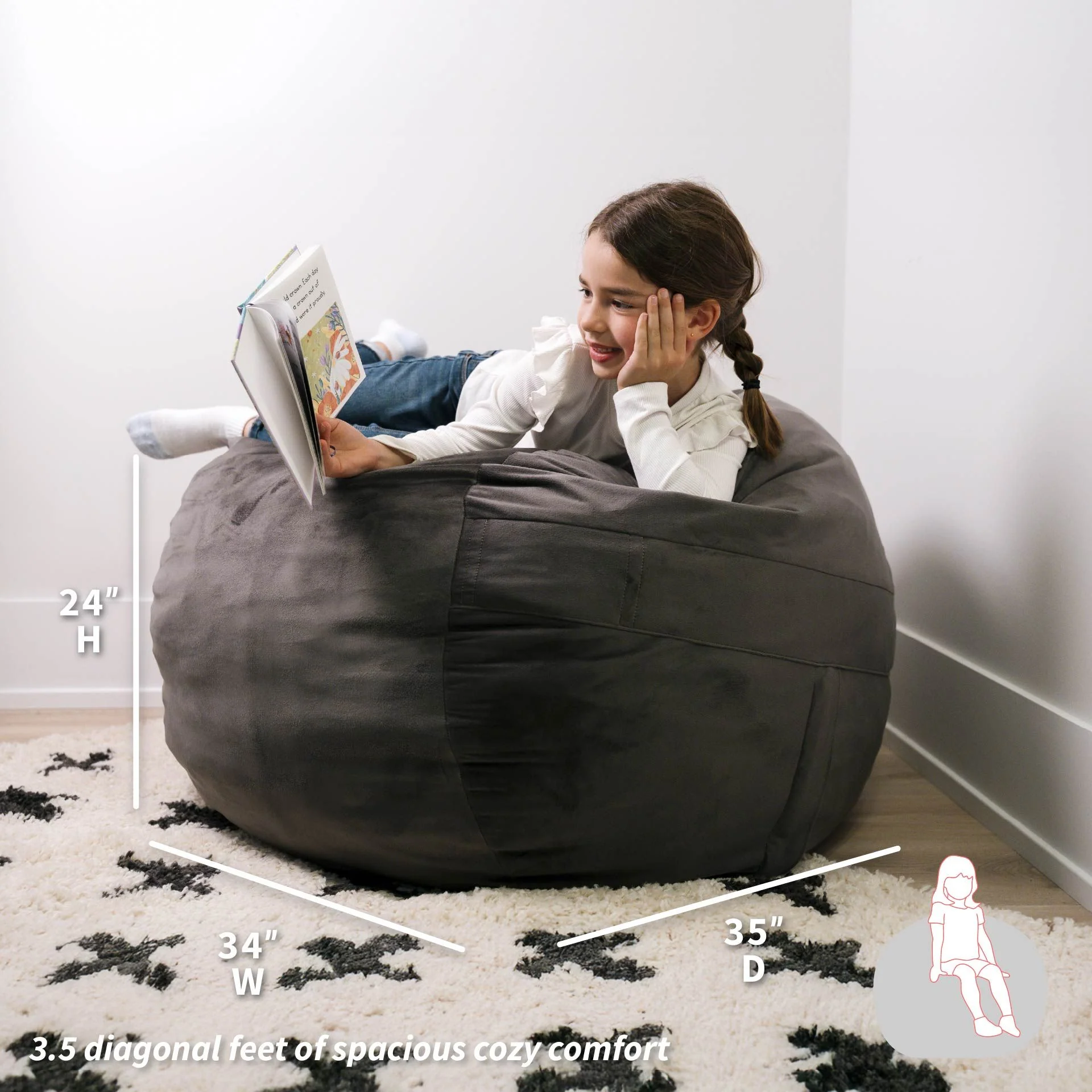 Fuf® 3.5Ft Foam Bean Bag - Image 24
