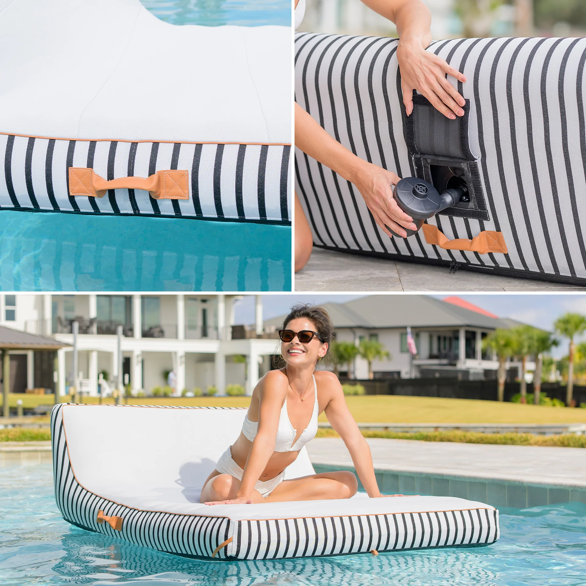 Lux Double Inflatable Chaise Pool Float - Image 3