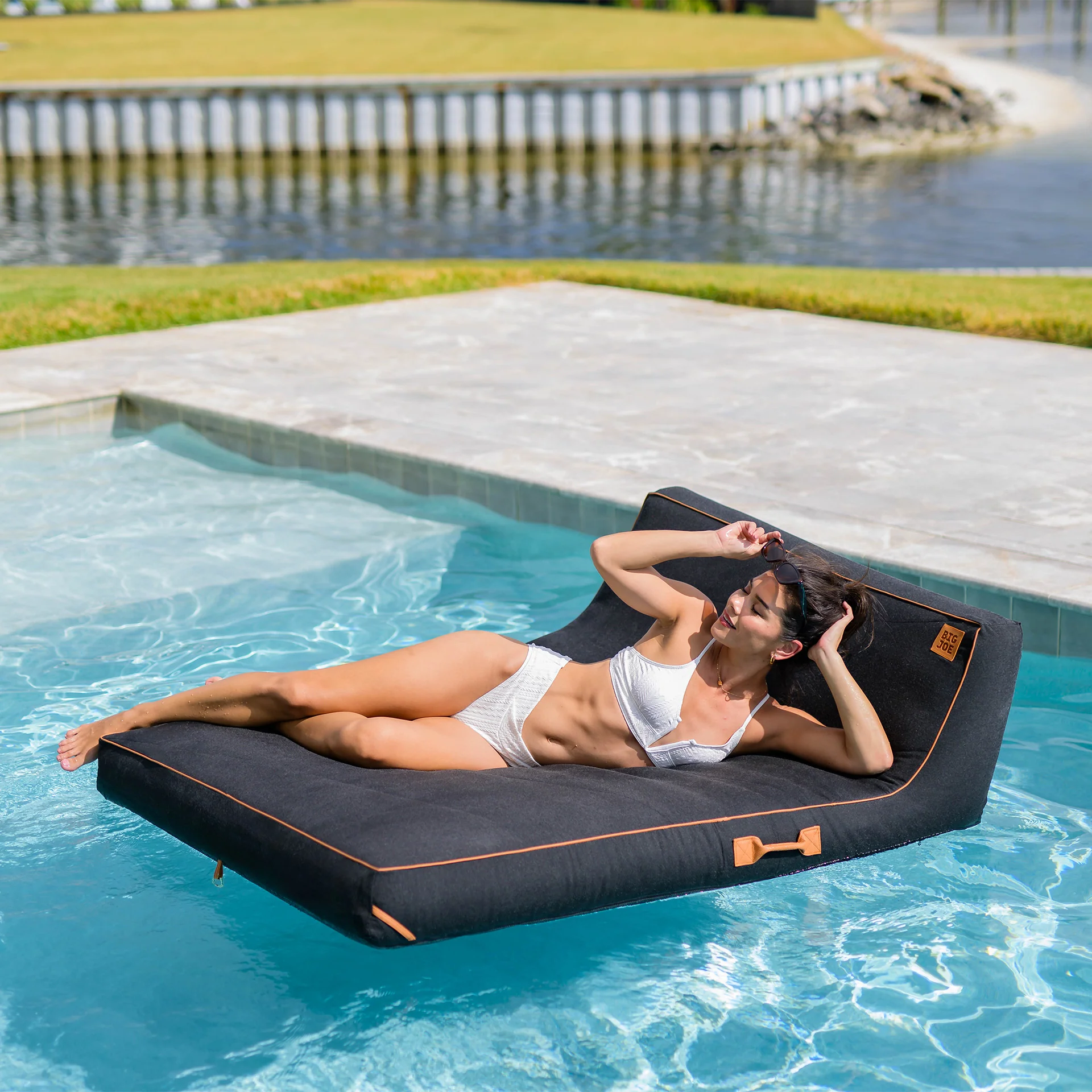 Lux Double Inflatable Chaise Pool Float with Sunbrella® Fabric - Image 10