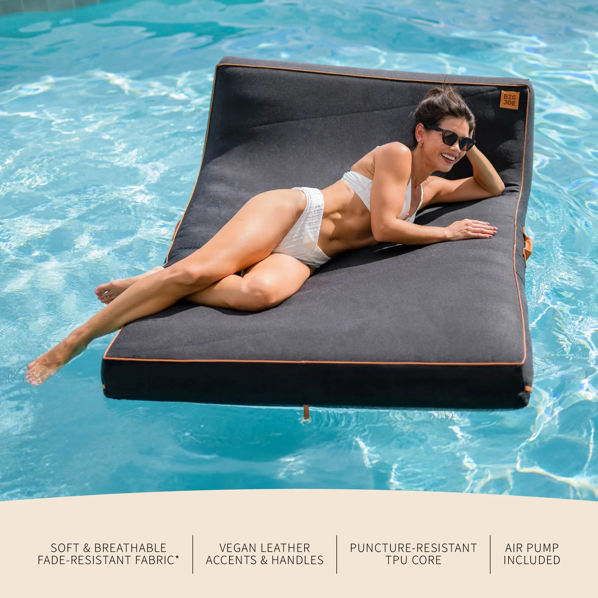 Lux Double Inflatable Chaise Pool Float with Sunbrella® Fabric - Image 3