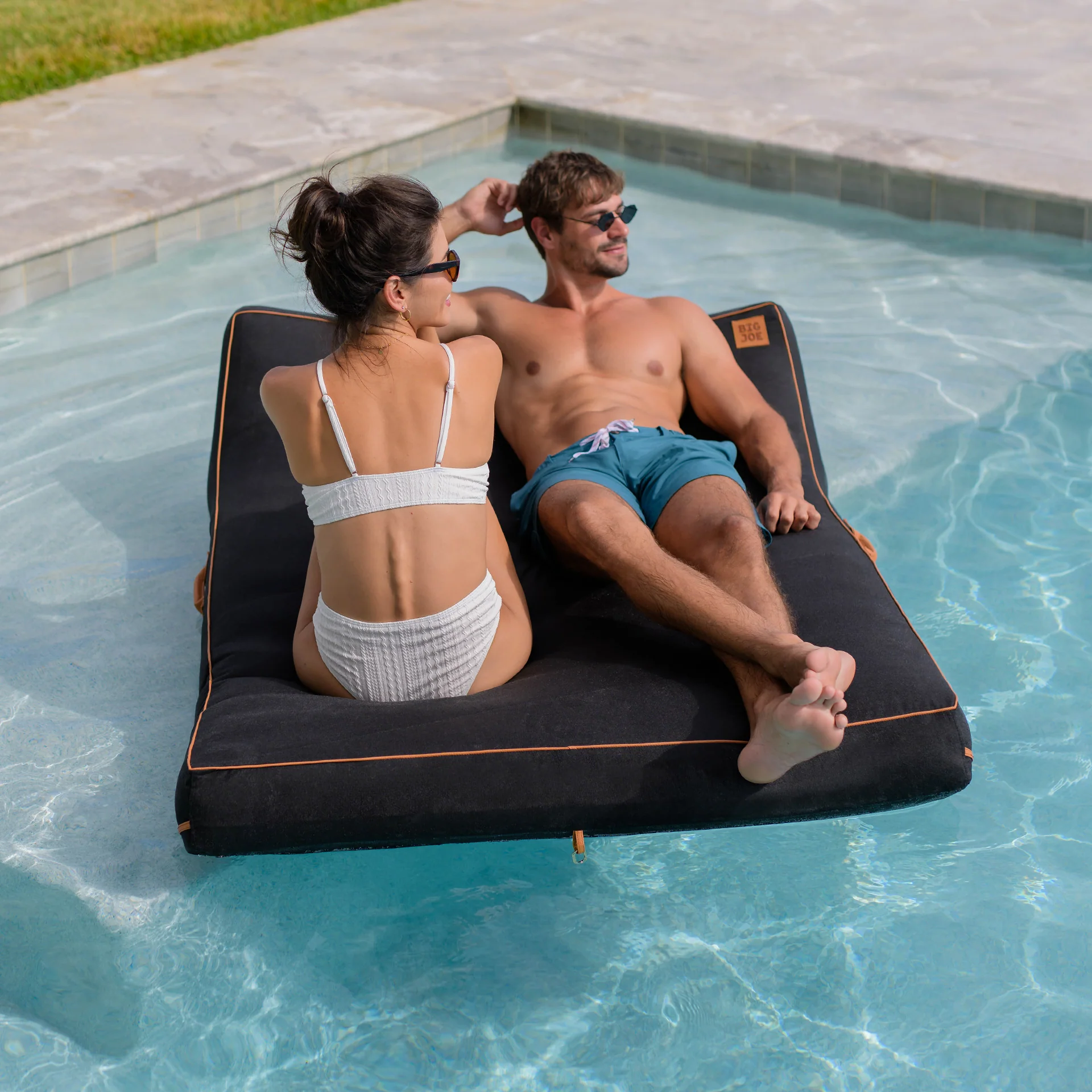 Lux Double Inflatable Chaise Pool Float with Sunbrella® Fabric - Image 7