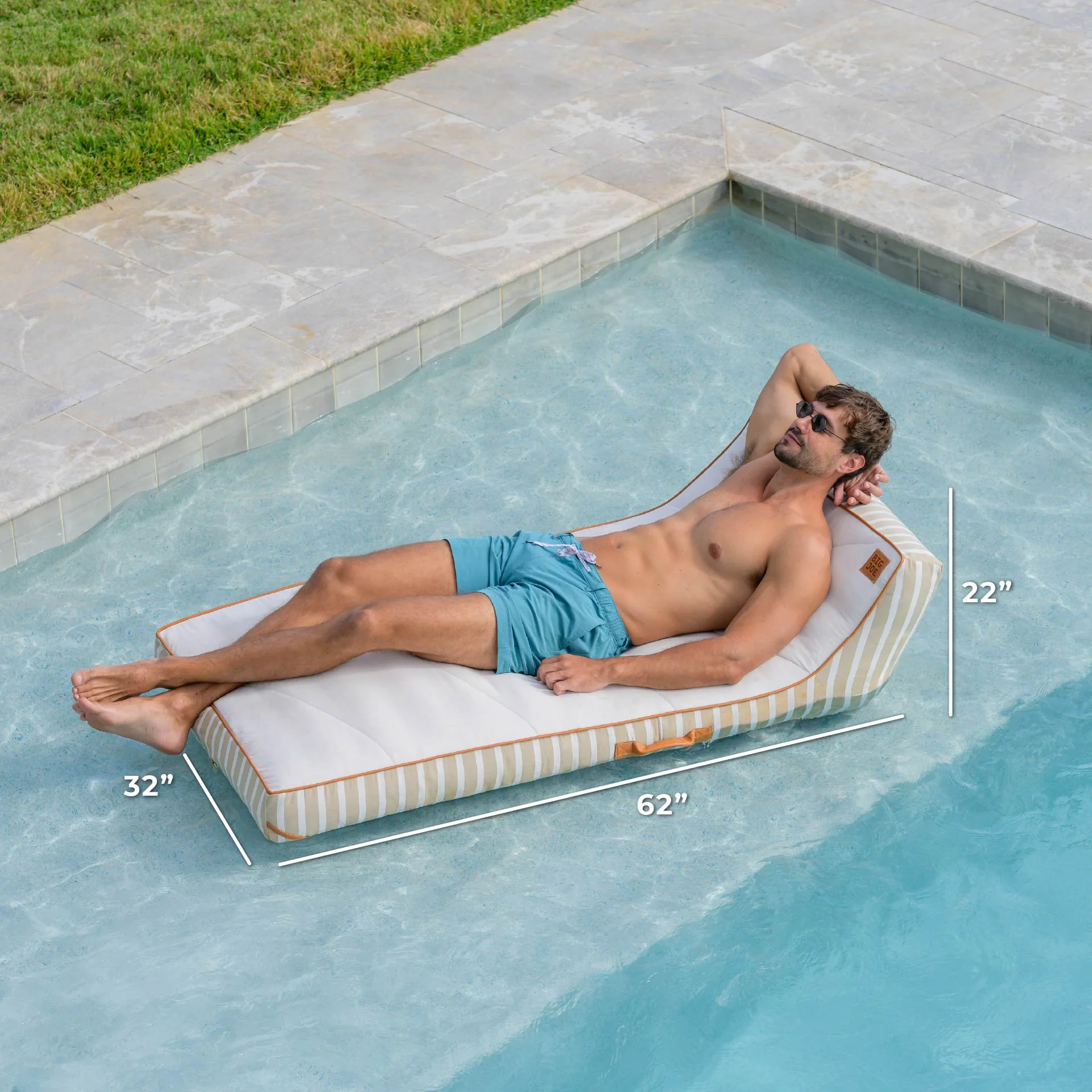 Lux Inflatable Chaise Pool Lounger with Sunbrella® Fabric - Image 16