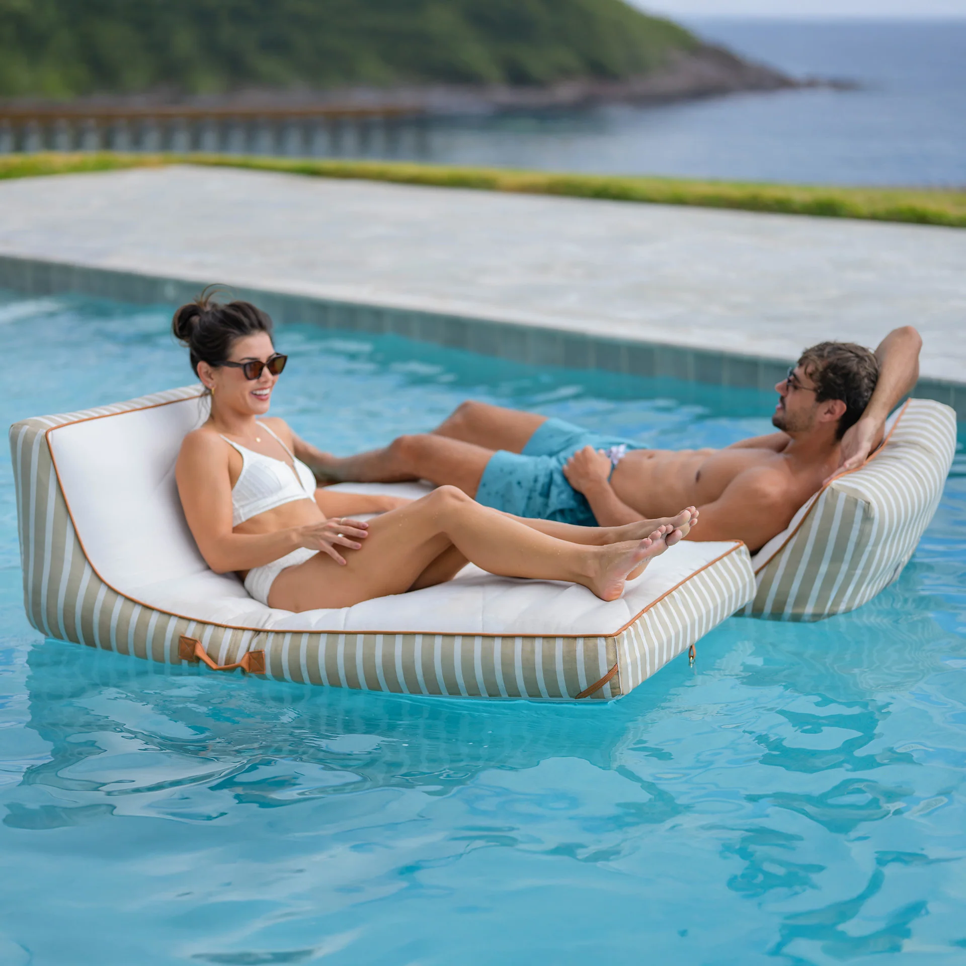 Lux Inflatable Chaise Pool Lounger with Sunbrella® Fabric - Image 20