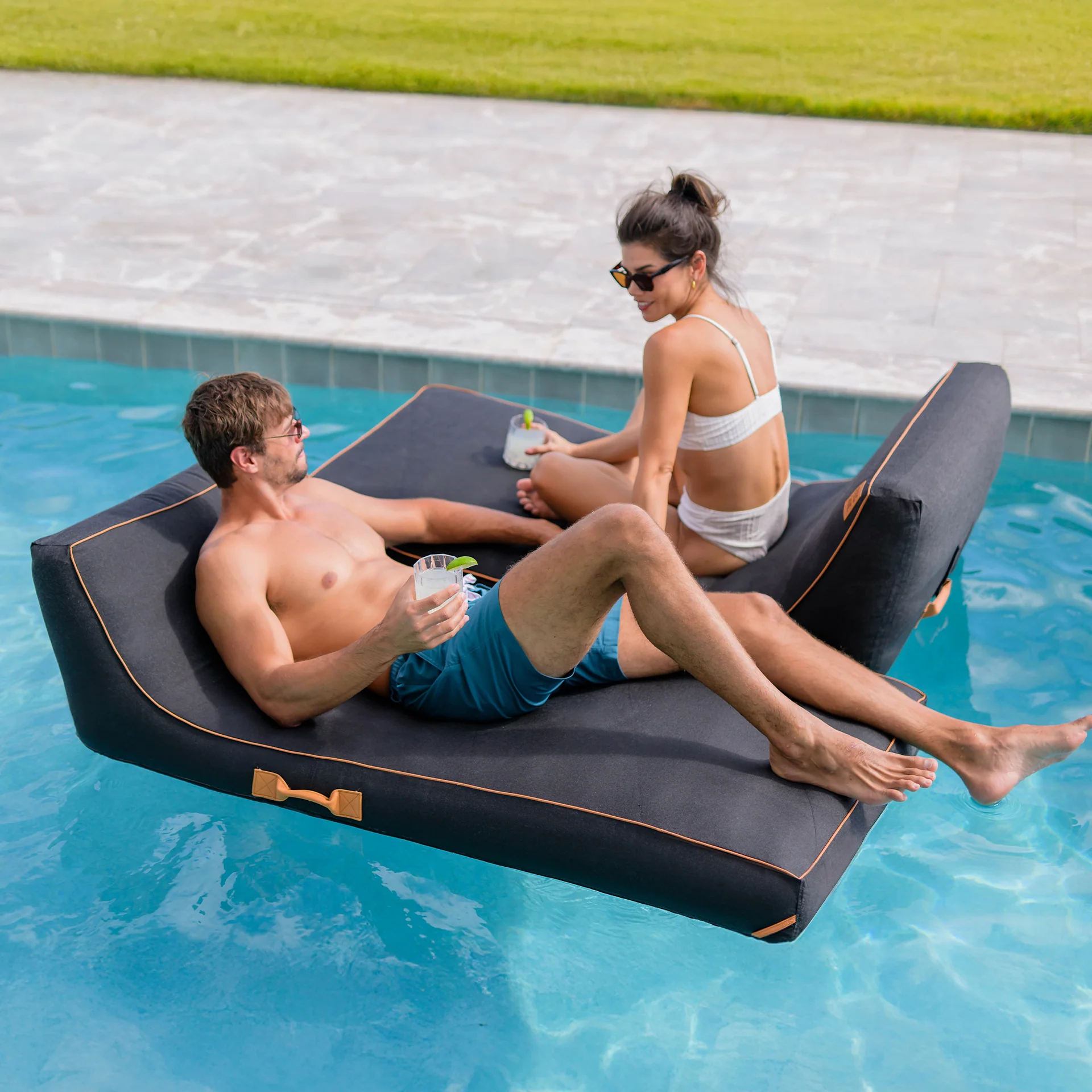 Lux Inflatable Chaise Pool Lounger with Sunbrella® Fabric - Image 28