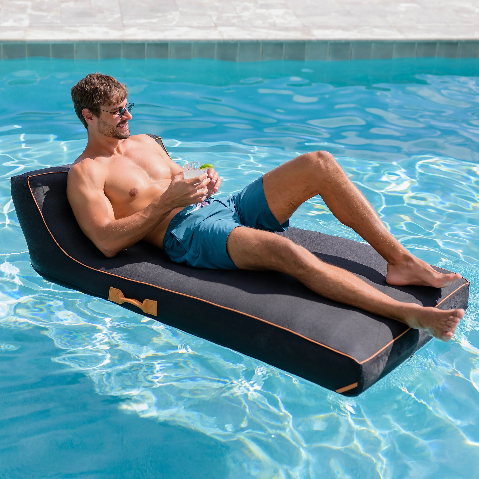 Lux Inflatable Chaise Pool Lounger with Sunbrella® Fabric - Image 32
