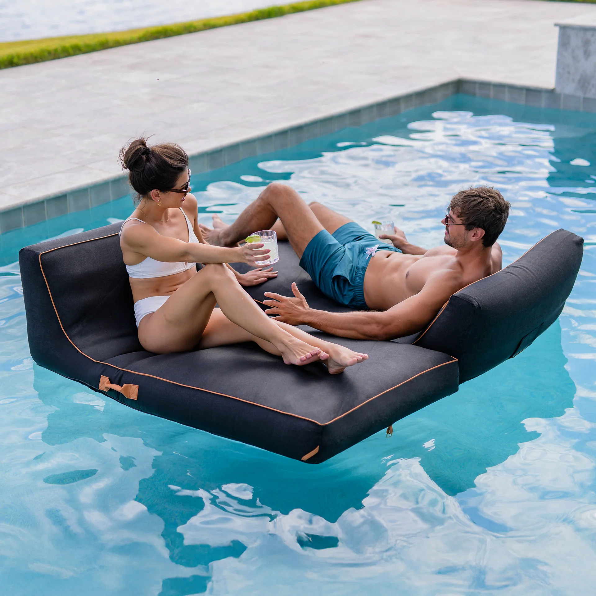 Lux Inflatable Chaise Pool Lounger with Sunbrella® Fabric - Image 35