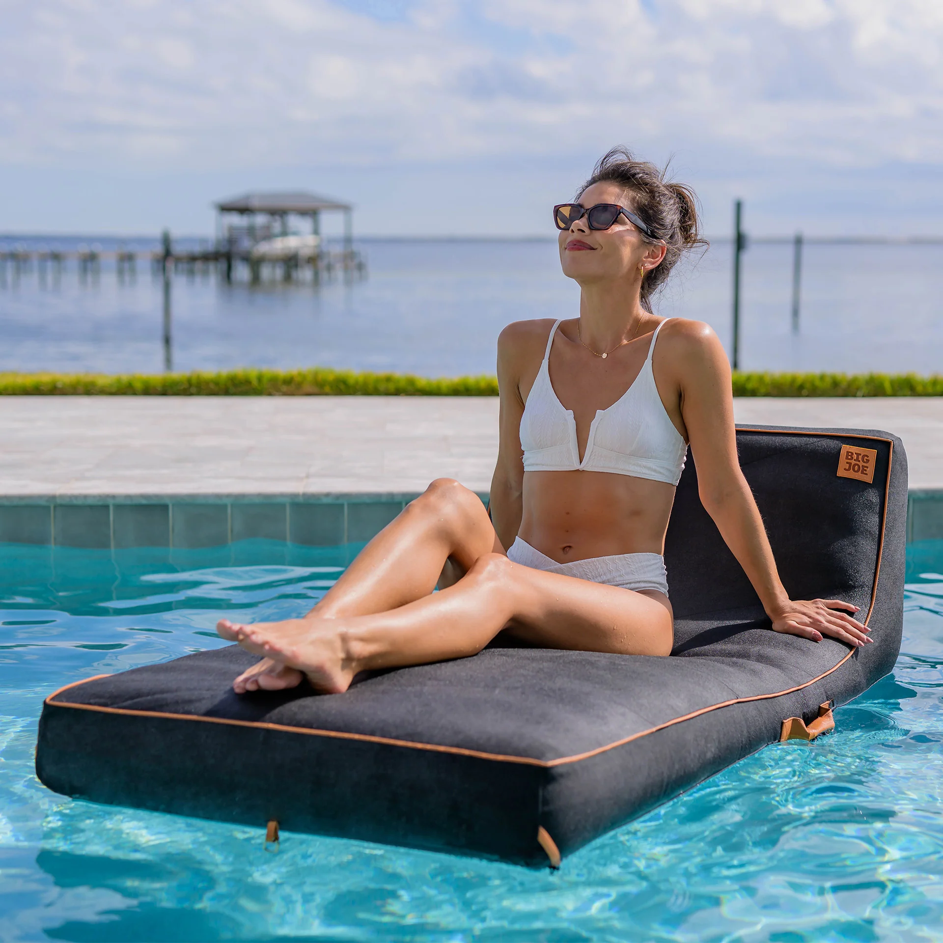 Lux Inflatable Chaise Pool Lounger with Sunbrella® Fabric - Image 38