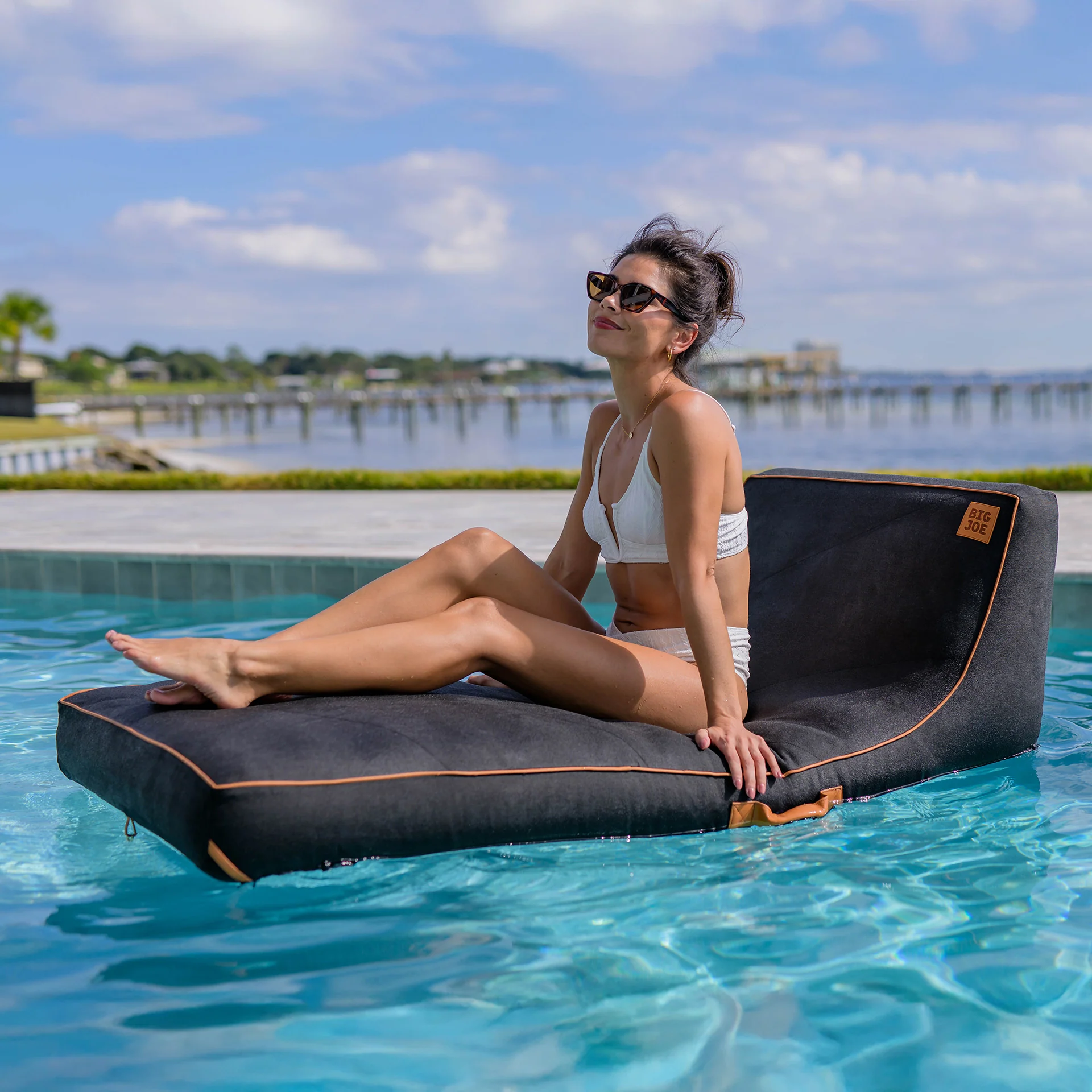 Lux Inflatable Chaise Pool Lounger with Sunbrella® Fabric - Image 39