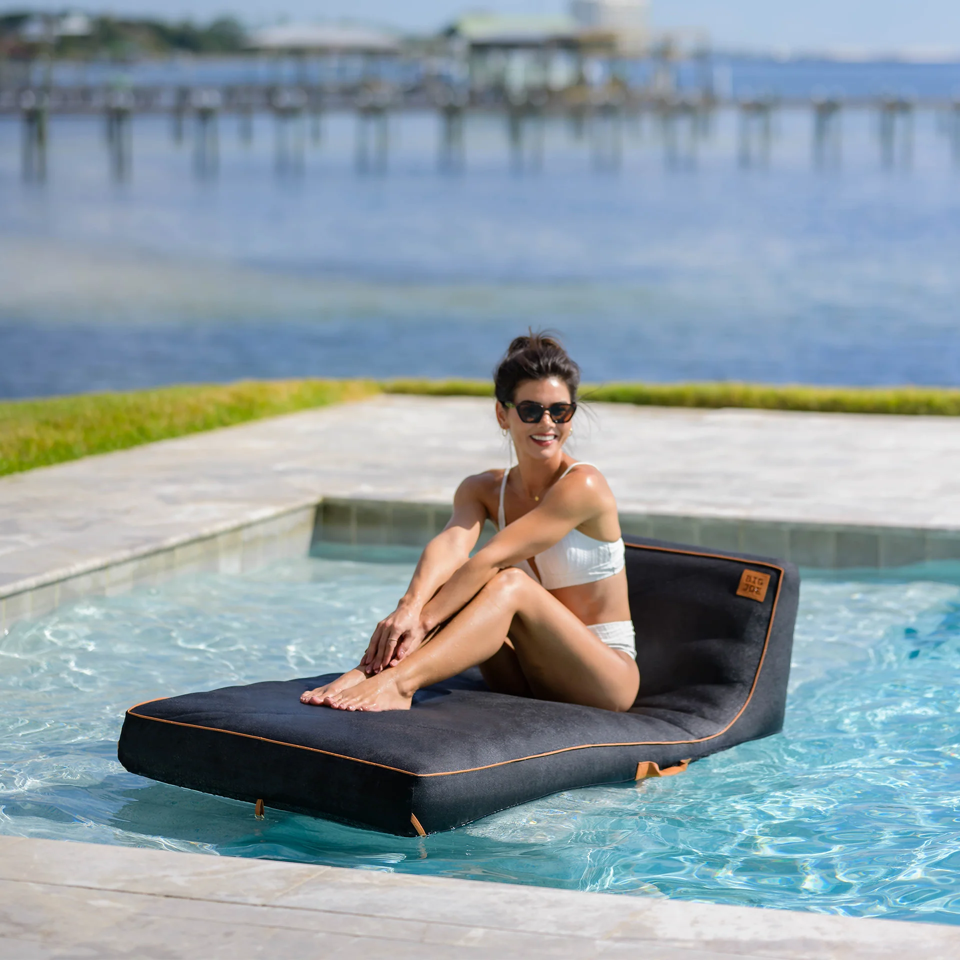 Lux Inflatable Chaise Pool Lounger with Sunbrella® Fabric - Image 40