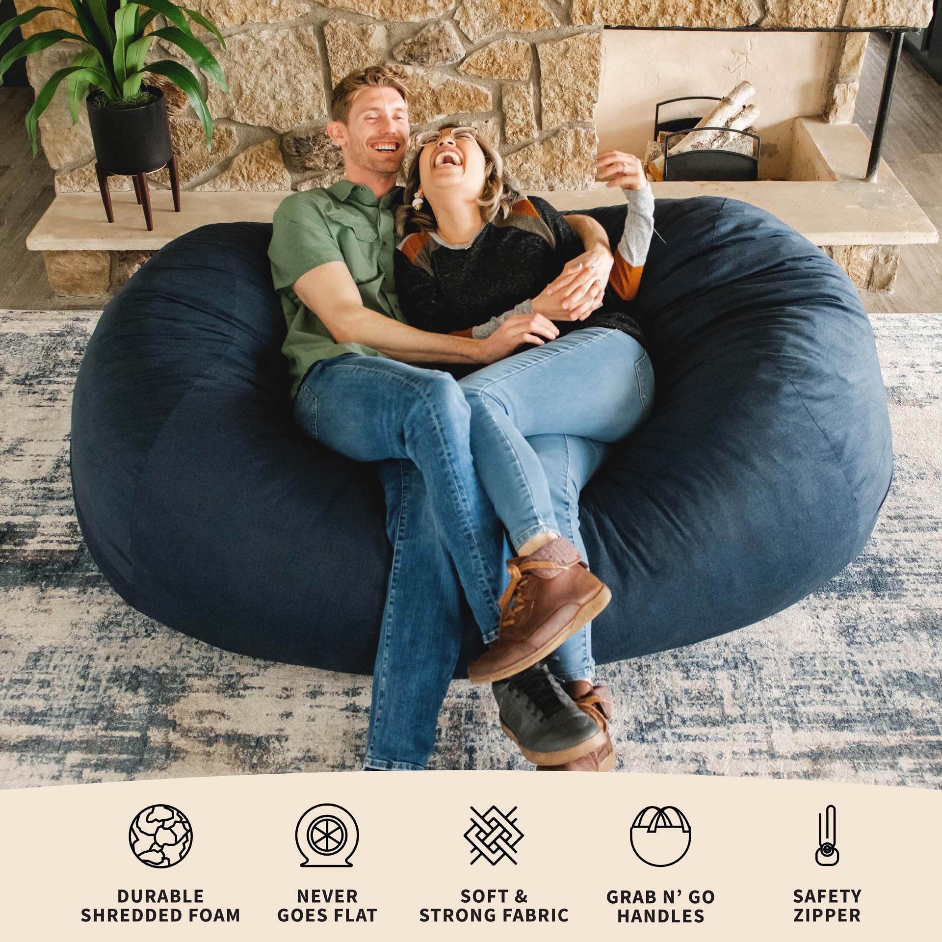 Fuf® 6Ft Foam Bean Bag Lounger - Image 11